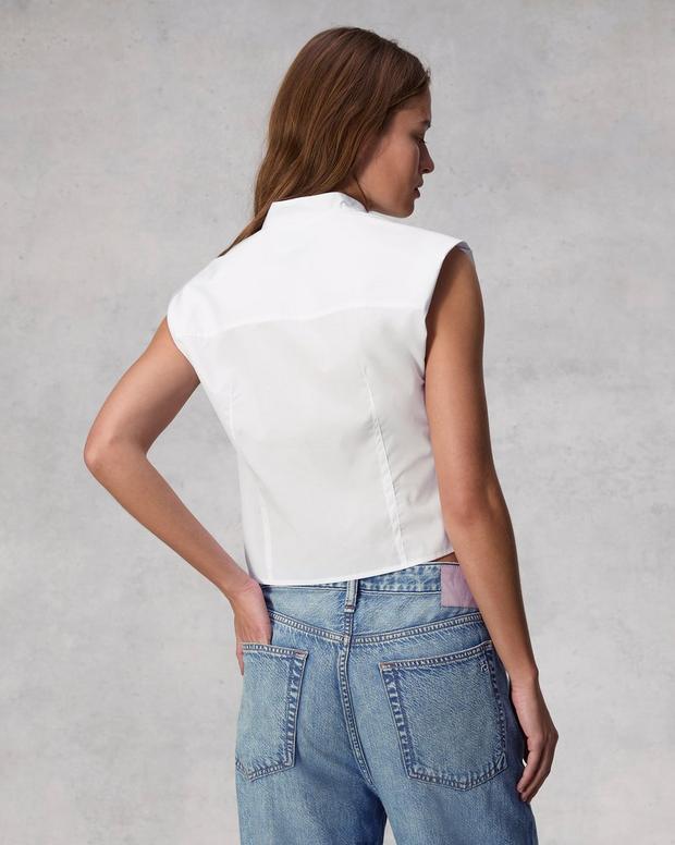 Louisa Cotton Poplin Sleeveless Shirt image number 5