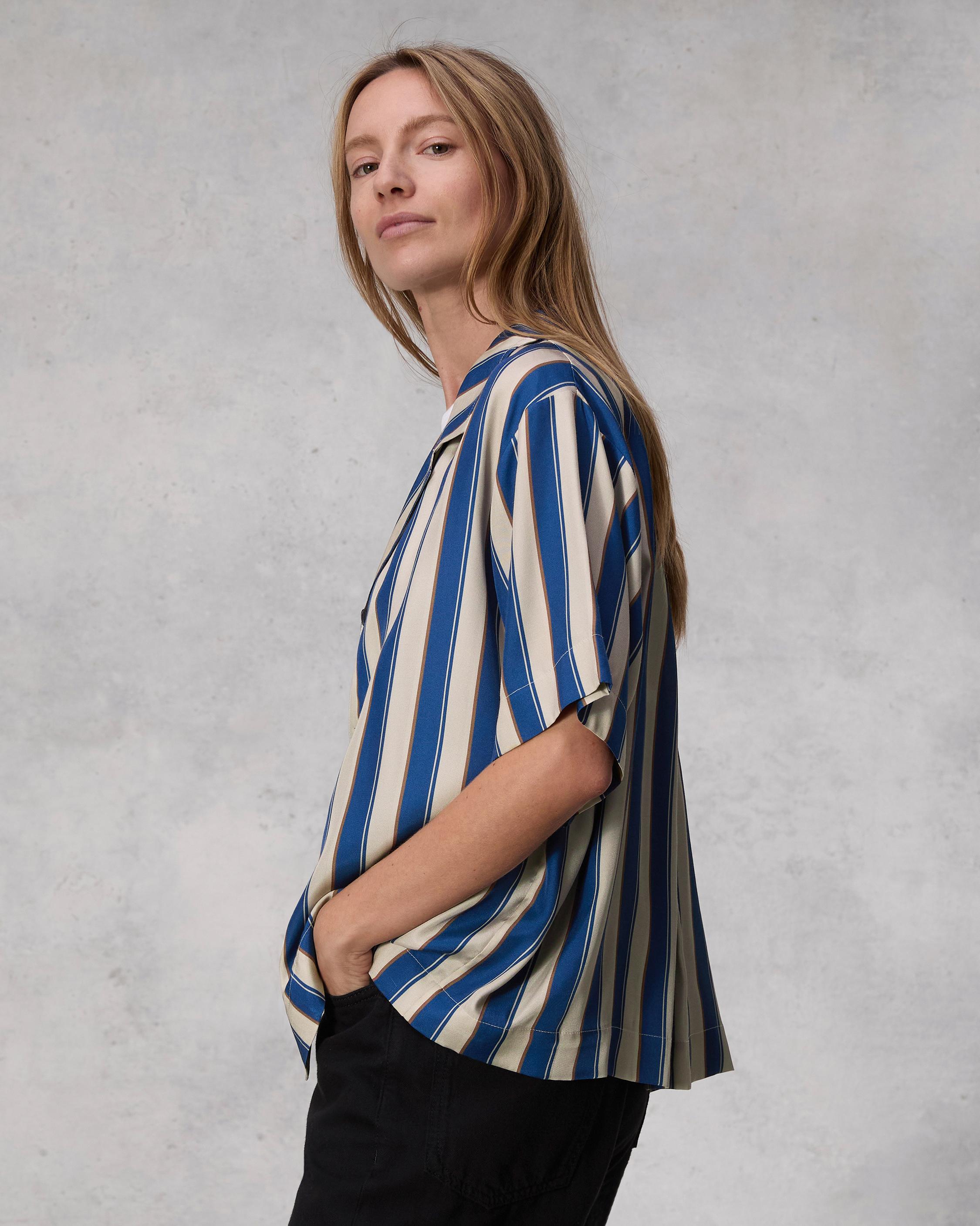 Declan Striped Silk Shirt image number 4