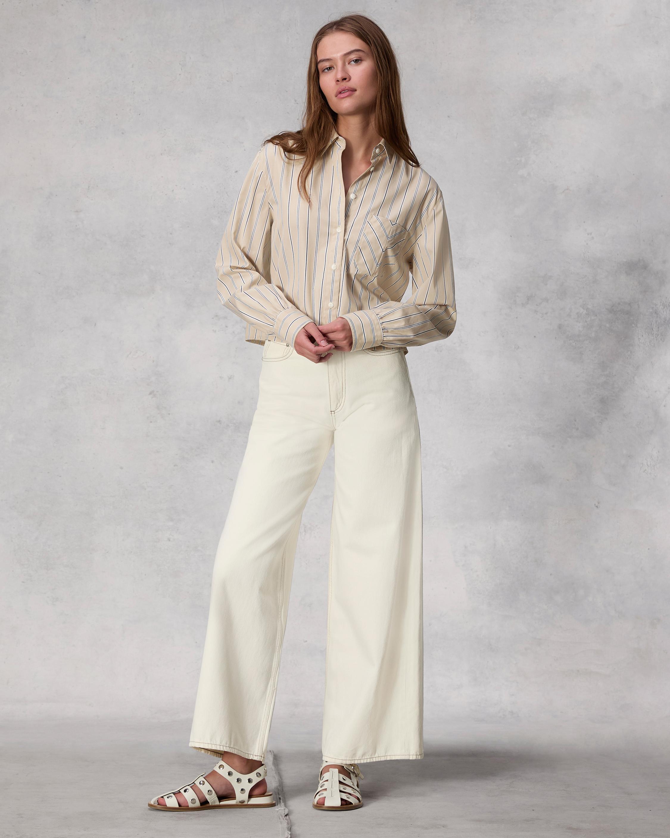 Maxine Poplin Shirt - Khaki Multi | rag & bone