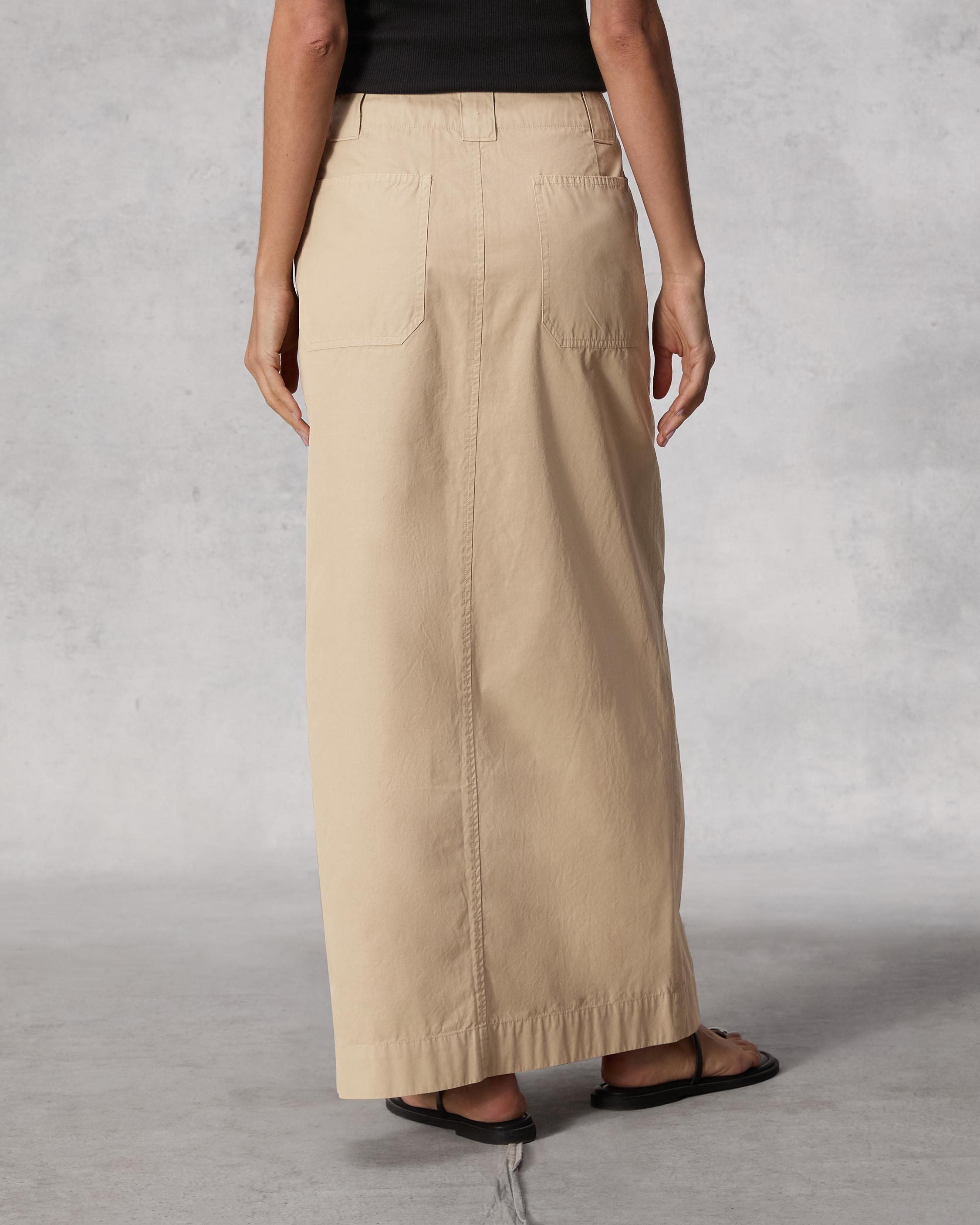 Long khaki skirts cheap best sale