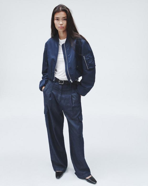 Maggie Cropped Nylon Bomber image number 3