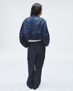 Maggie Cropped Nylon Bomber image number 5