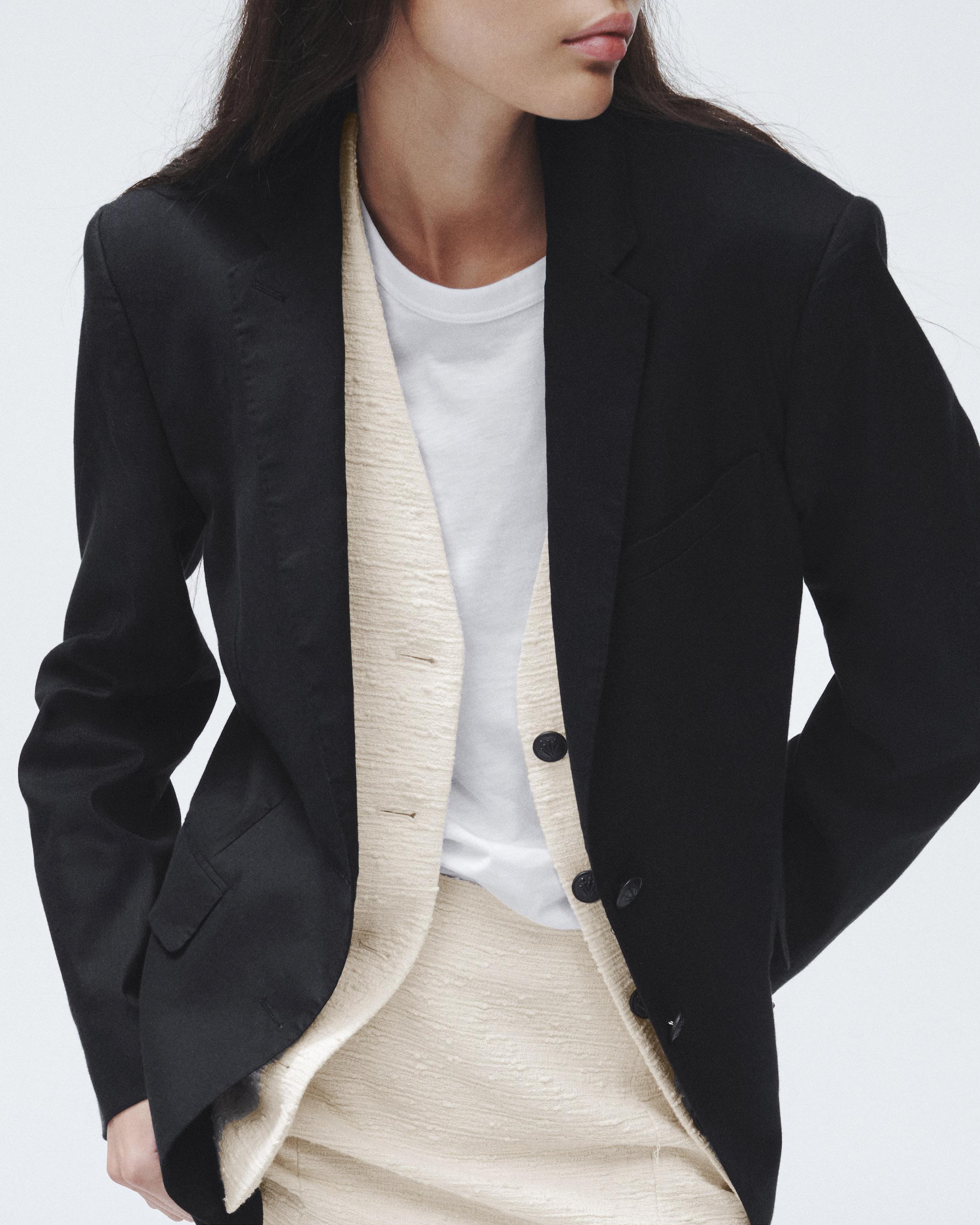 Ladies black hotsell linen blazer