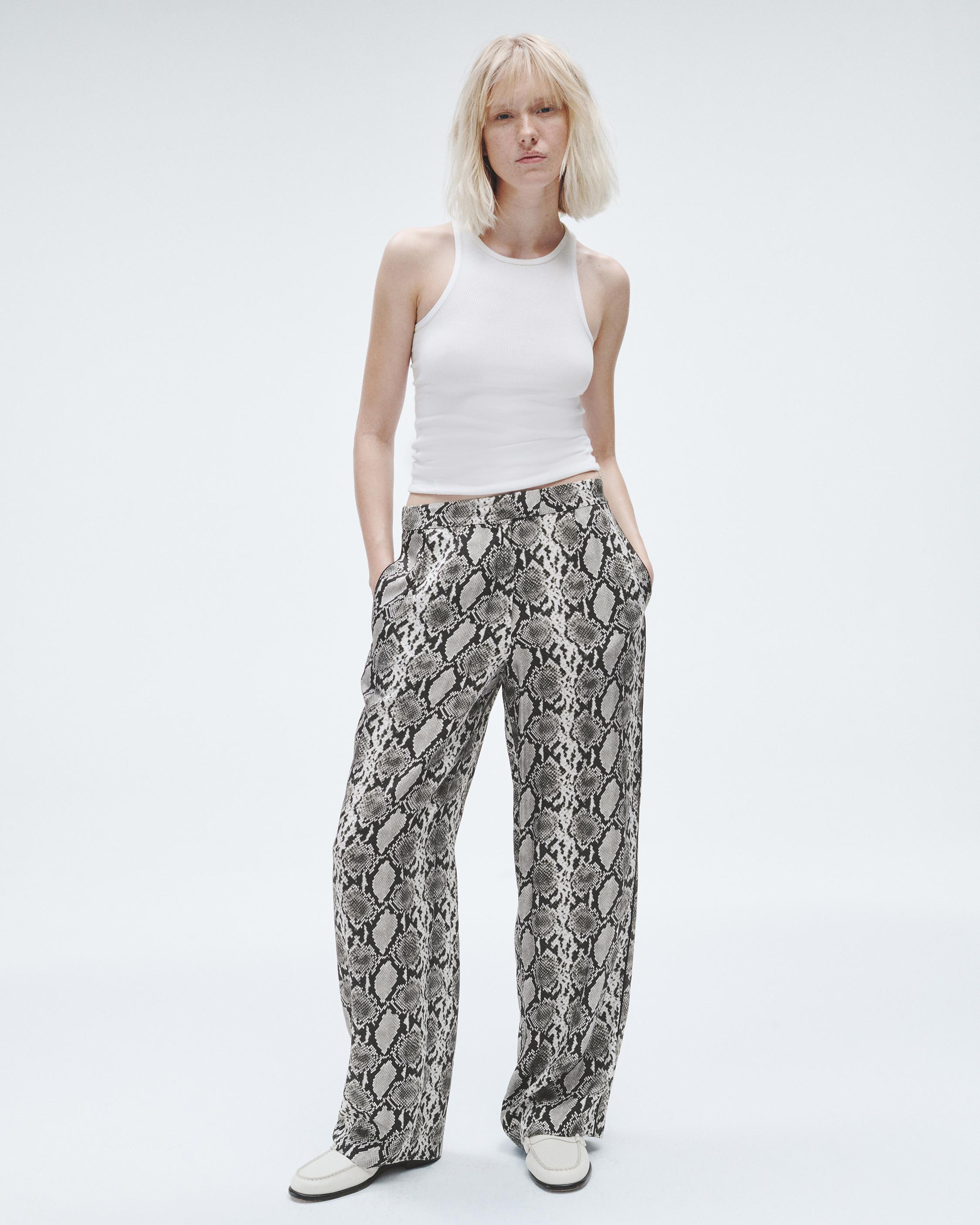 Lacey Printed Silk-Blend Pant image number 1