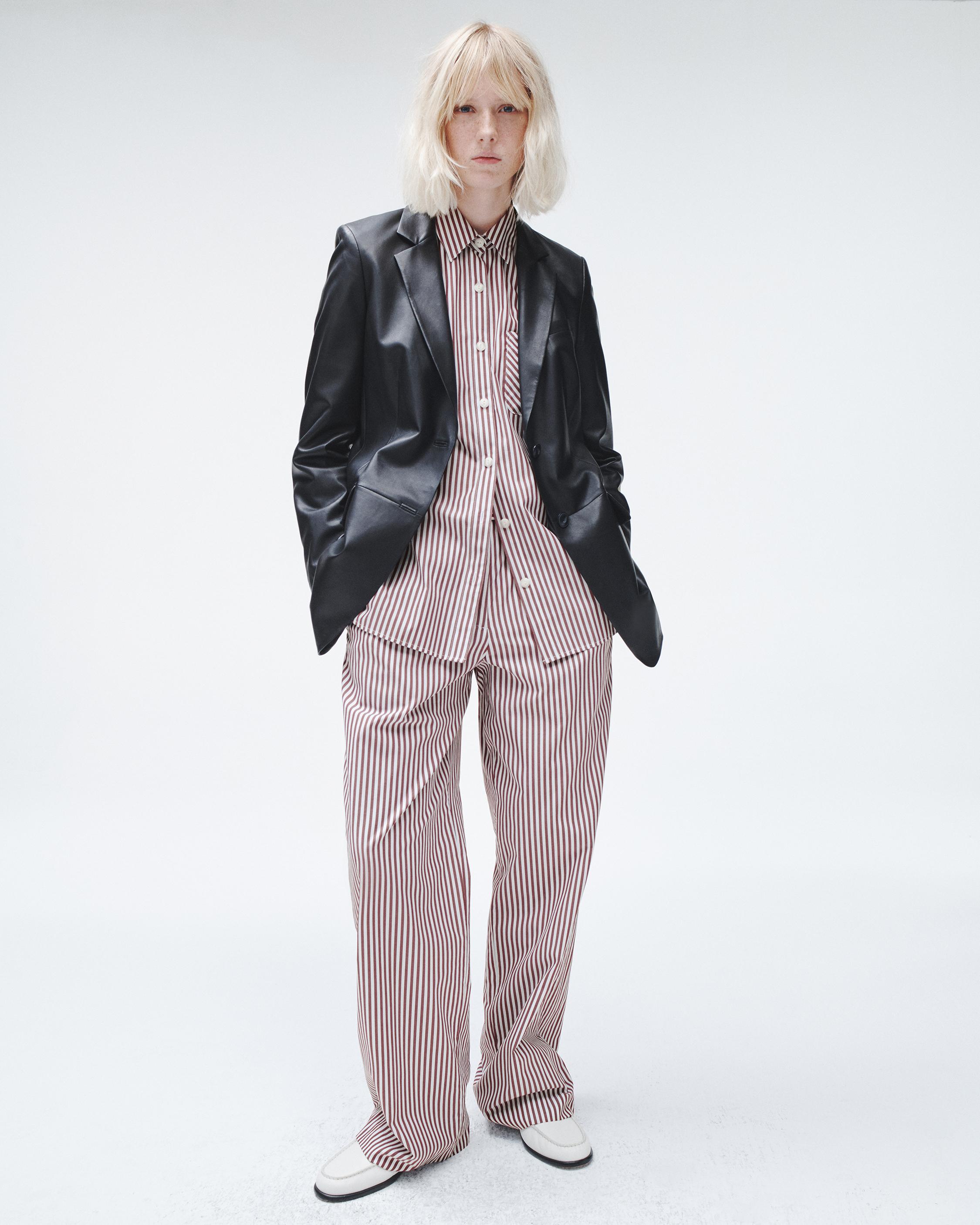 Lacey Stripe Cotton Poplin Pant image number 1