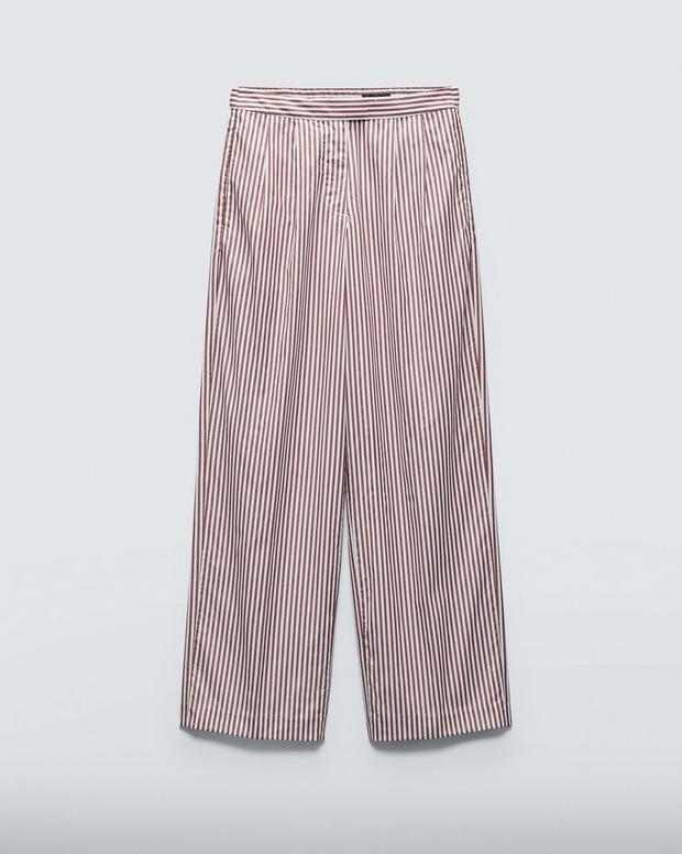 Lacey Stripe Cotton Poplin Pant image number 2