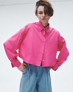 Beatrice Cropped Cotton Poplin Shirt image number 1