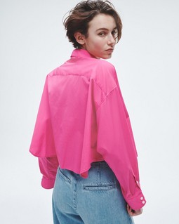 Beatrice Cropped Cotton Poplin Shirt image number 5