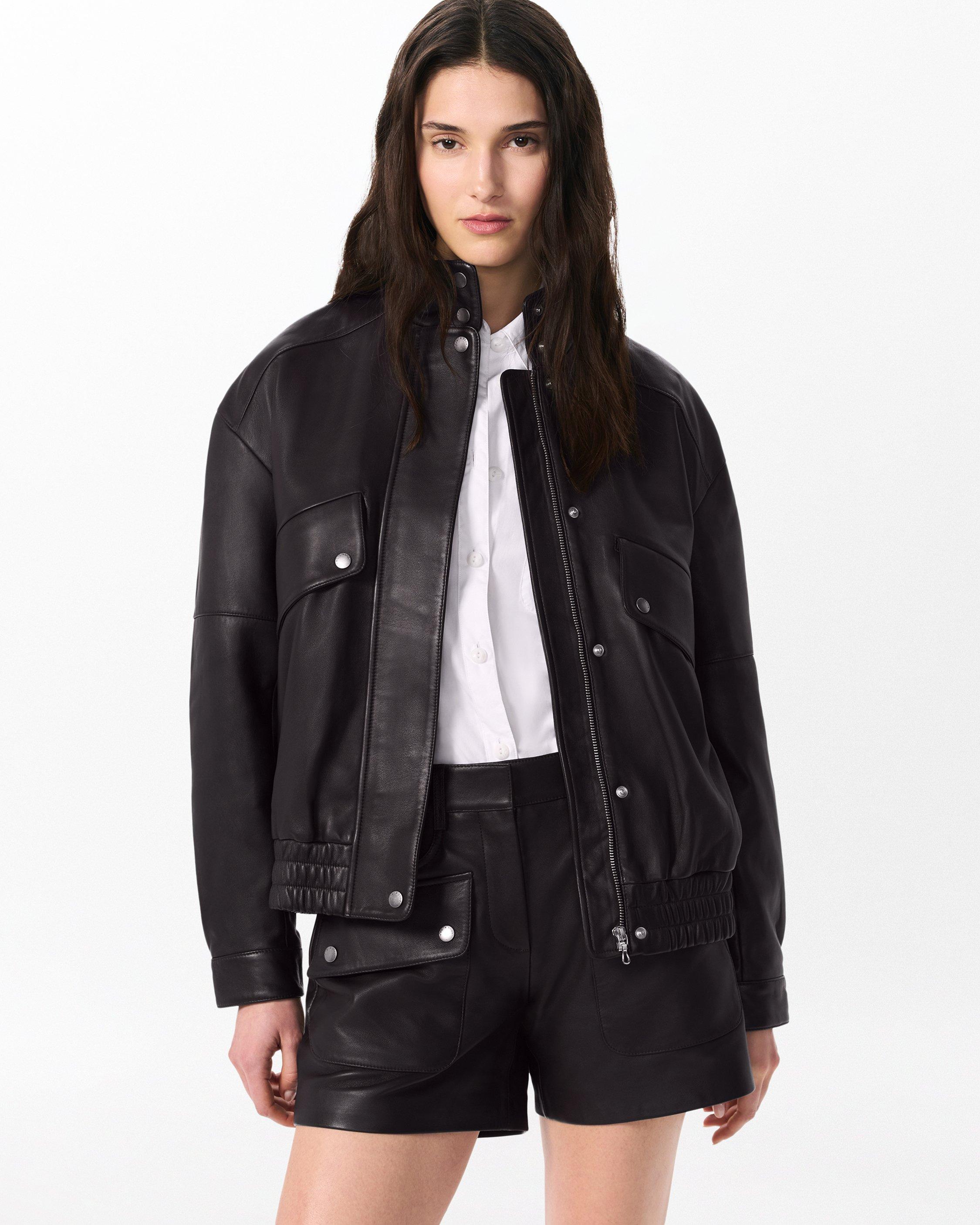 Buy the Aria Leather Bomber Jacket | rag & bone UK