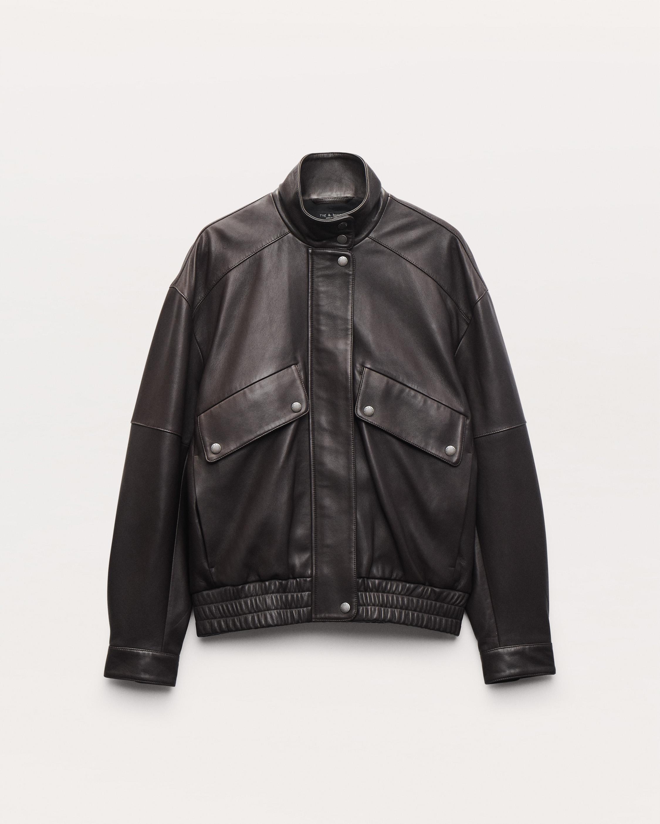 Aria Leather Bomber Jacket