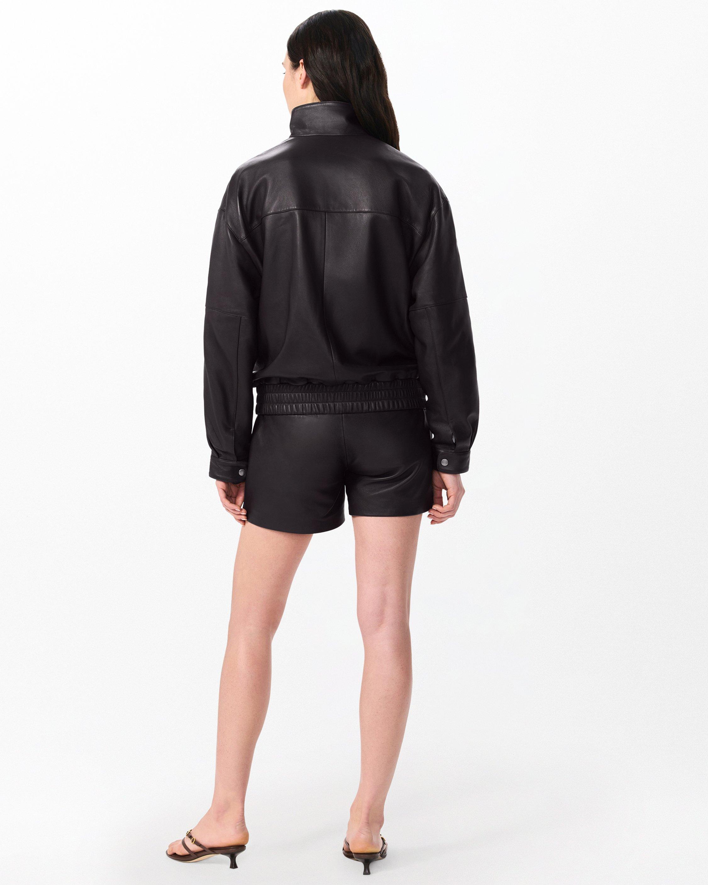 Aria Leather Bomber Jacket image number 6