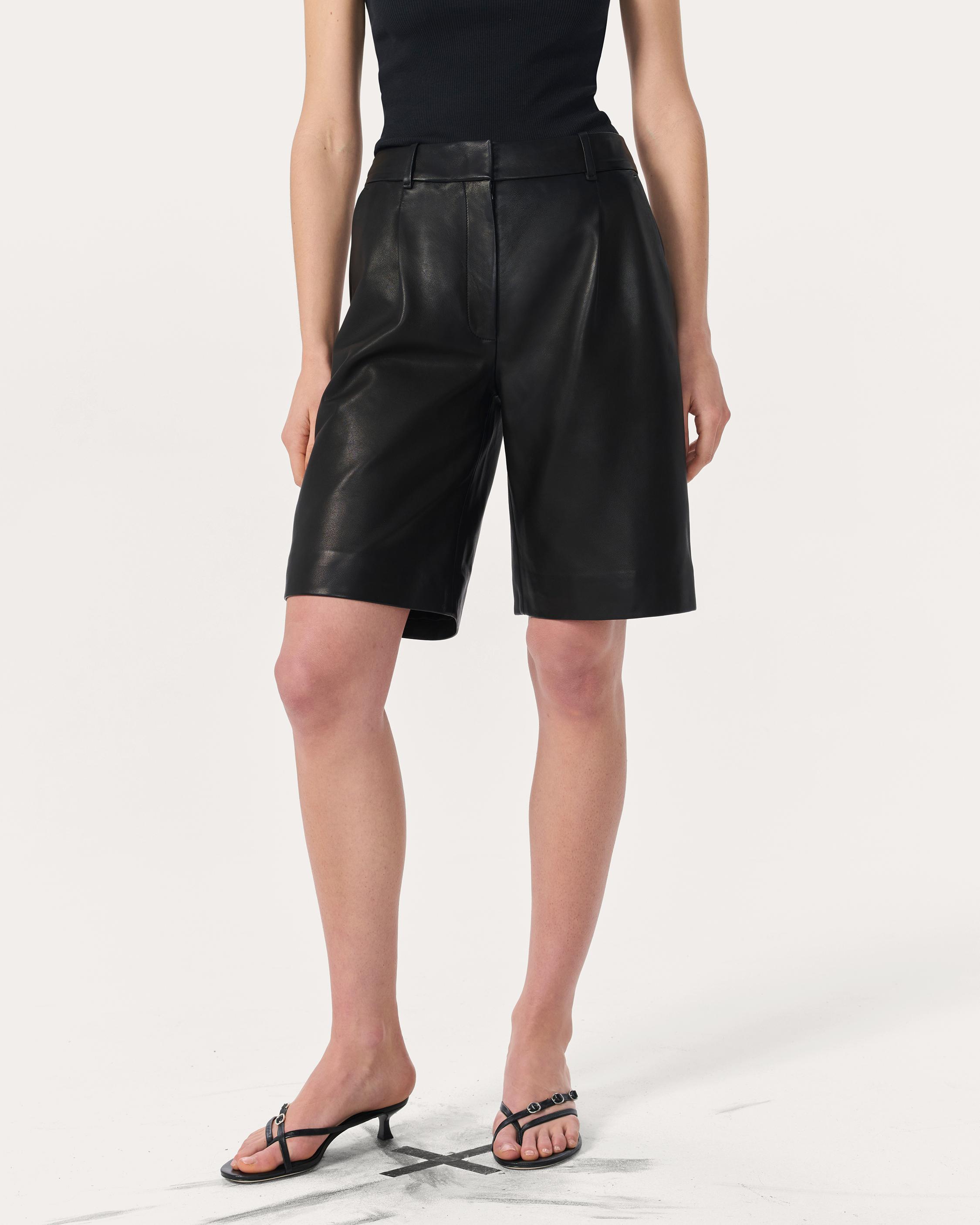 Irina Leather Shorts image number 3