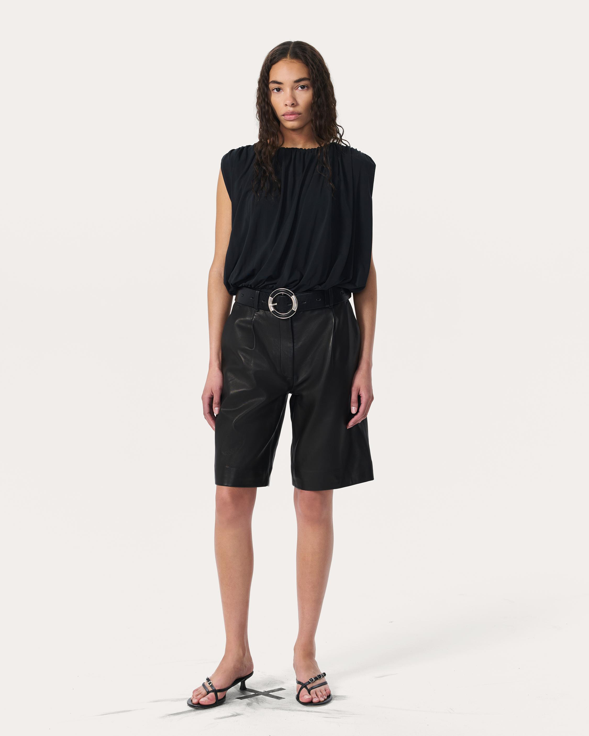 Irina Leather Shorts image number 7