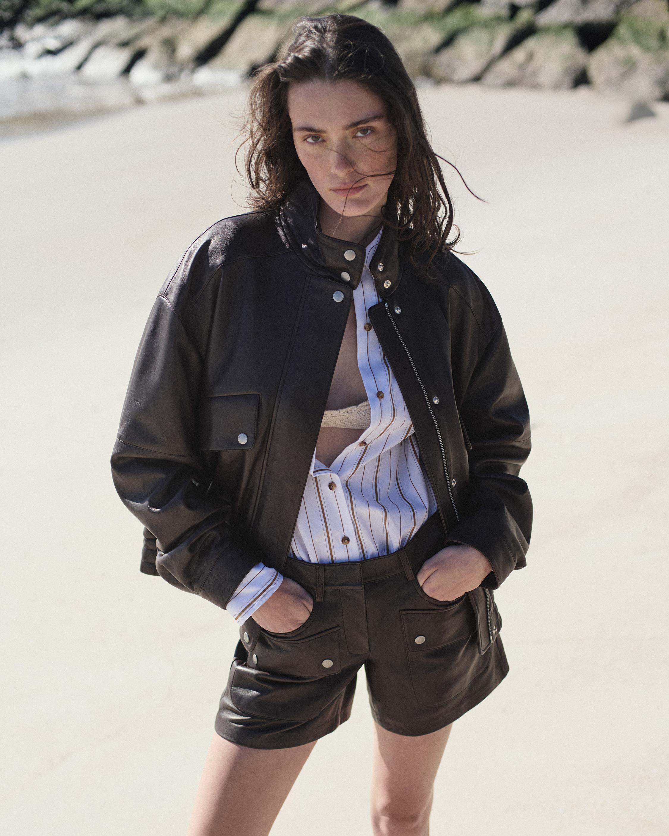Aria Leather Shorts image number 8