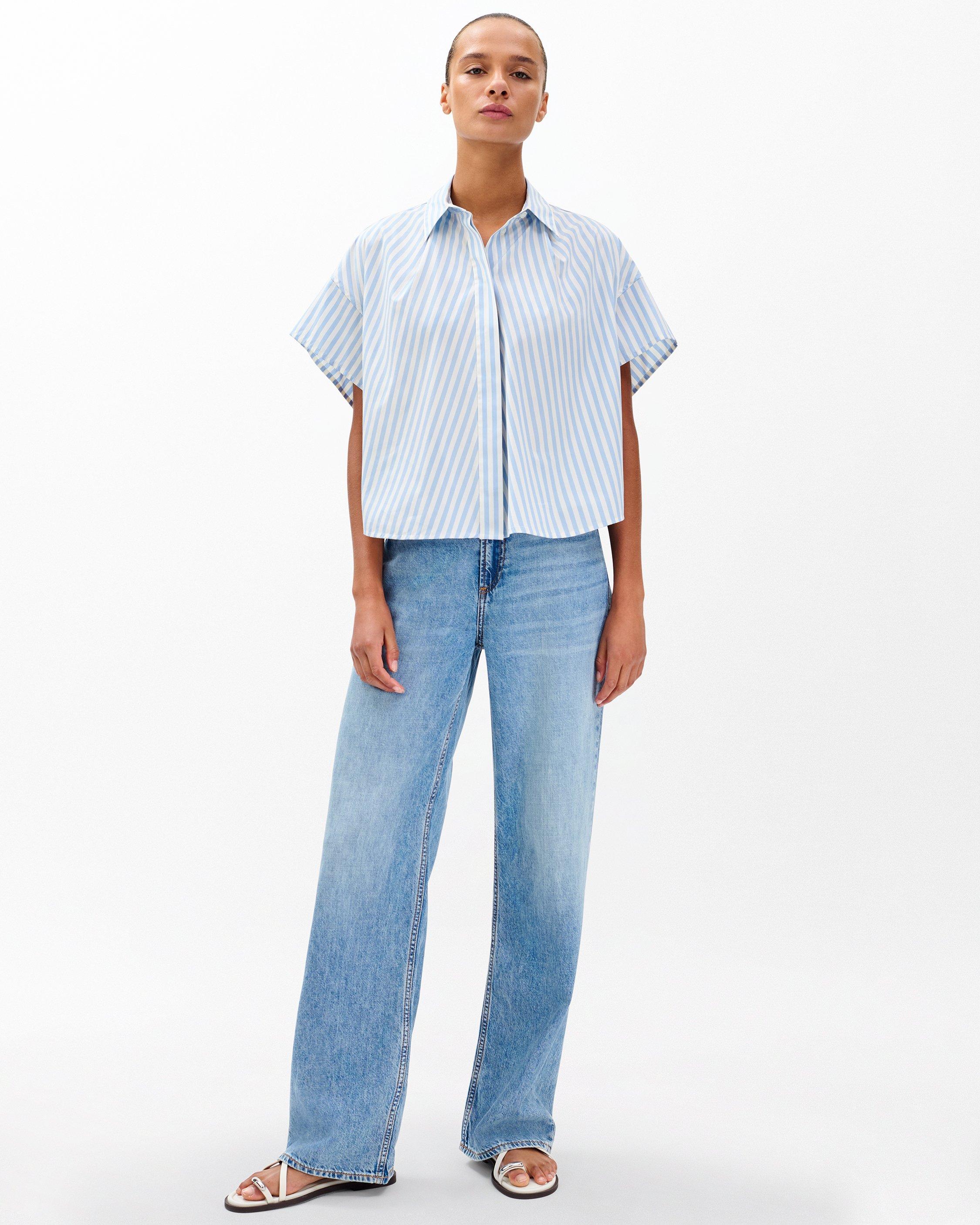 Martha Striped Short-Sleeve Shirt