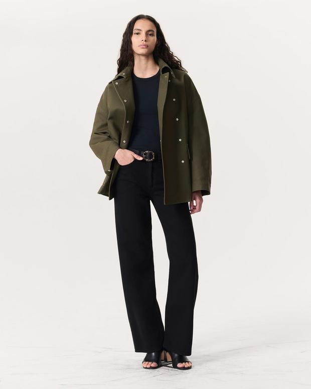 Rue Belted Cotton Twill Jacket - Army Green | rag & bone Rue Belted Cotton Twill Jacket - Army Green | rag & bone