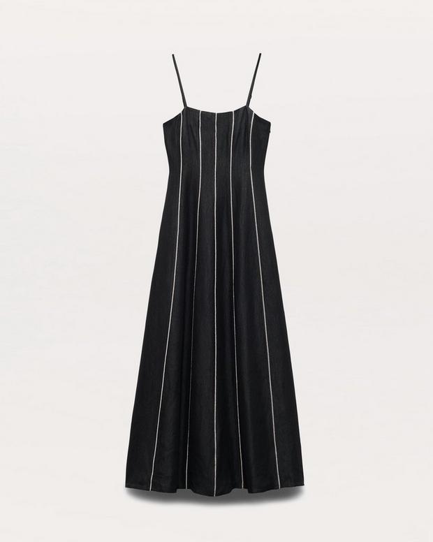 Kennedy Bead-Striped Maxi Dress - Black | rag & bone Kennedy Bead-Striped Maxi Dress - Black | rag & bone