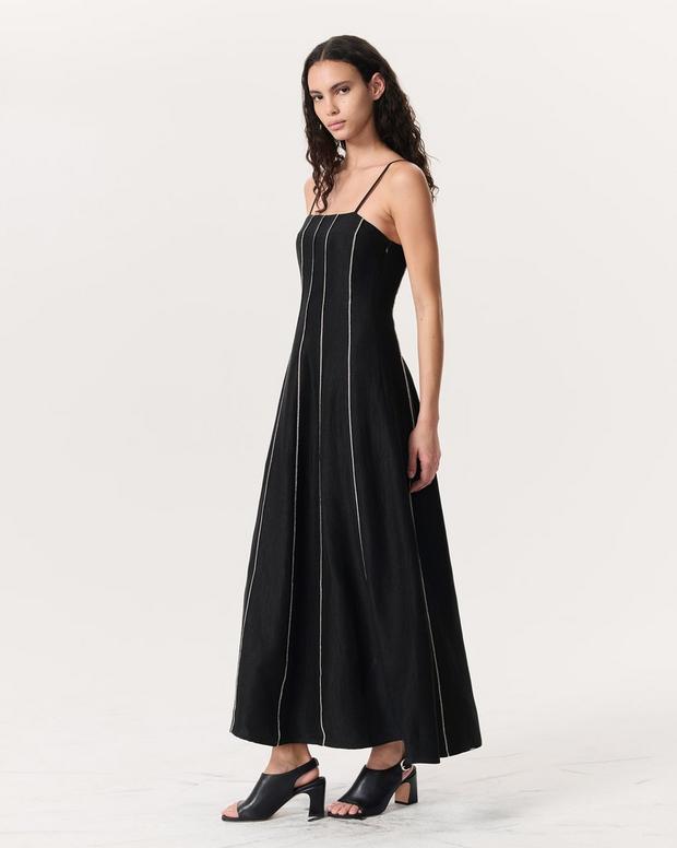 Kennedy Bead-Striped Maxi Dress - Black | rag & bone Kennedy Bead-Striped Maxi Dress - Black | rag & bone