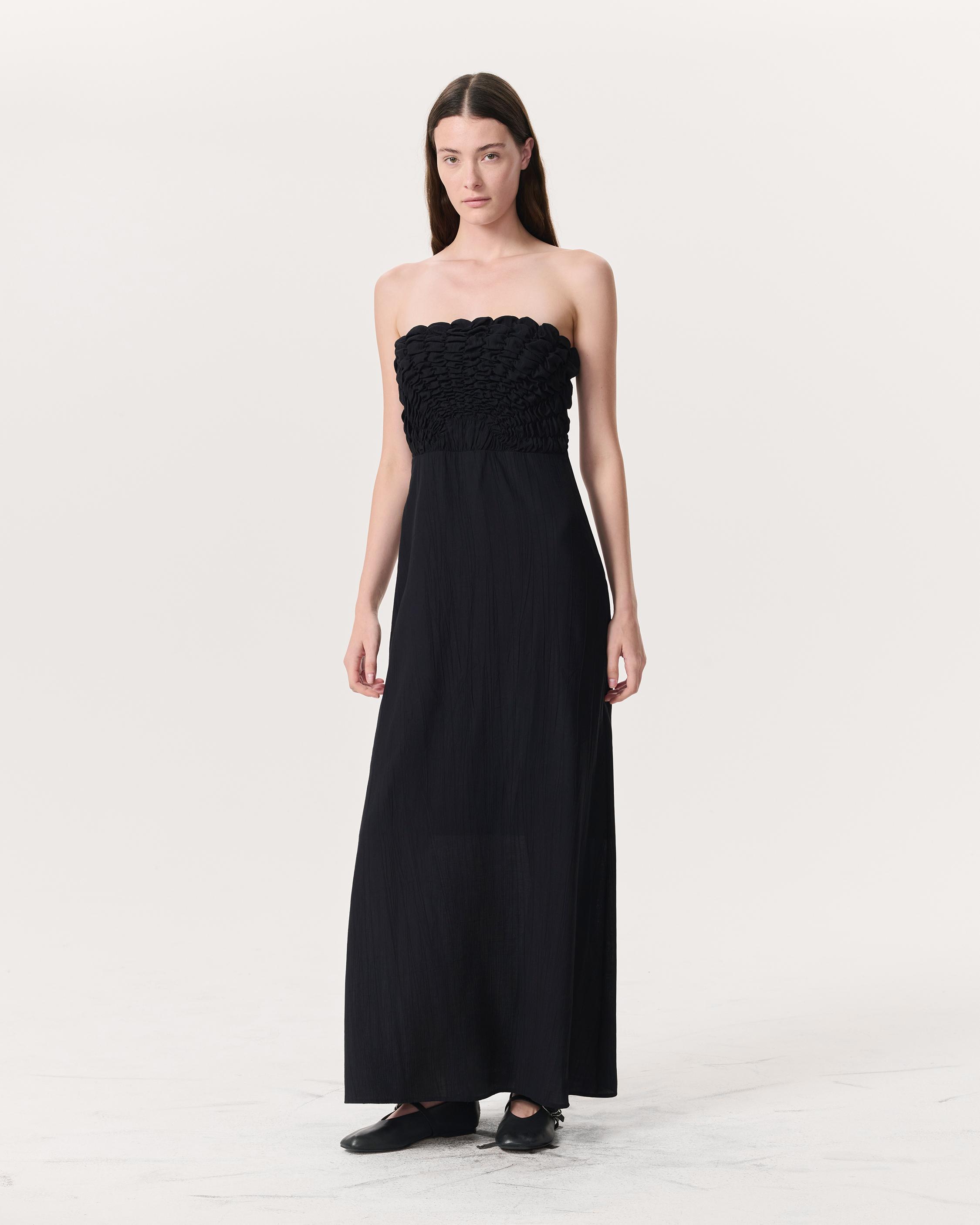 Catalina Ruched Maxi Dress - Black | rag & bone