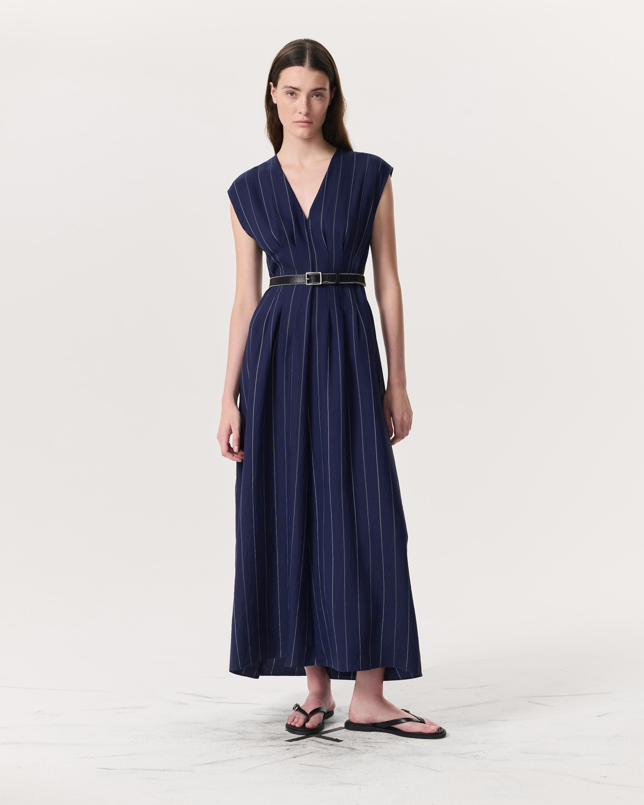Ines Striped Sleeveless Maxi Dress