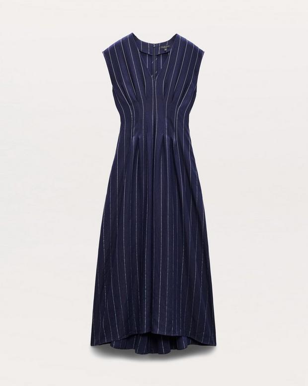 Ines Striped Sleeveless Maxi Dress - Deep Navy Stripe | rag Ines Striped Sleeveless Maxi Dress - Deep Navy Stripe | rag