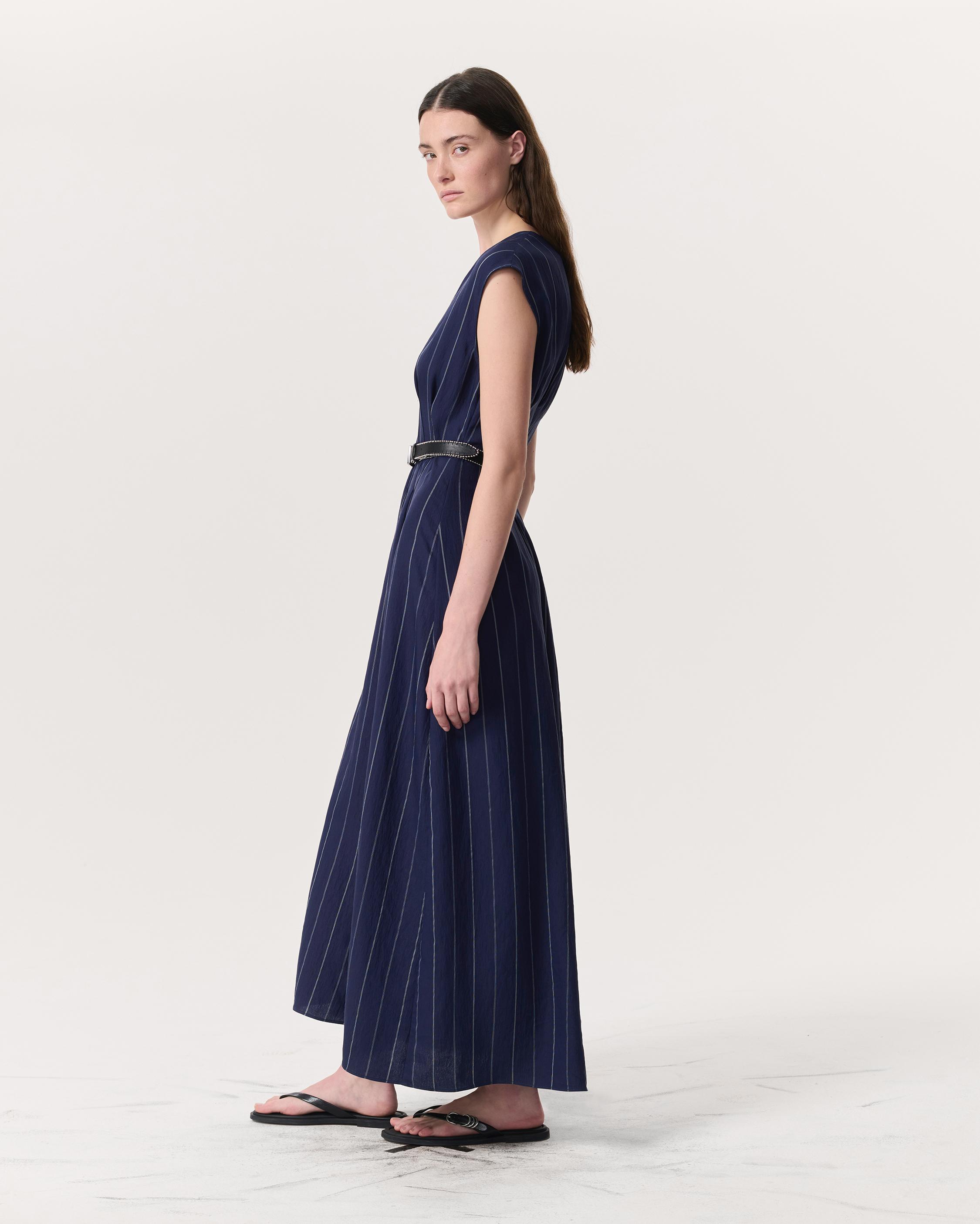 Ines Striped Sleeveless Maxi Dress