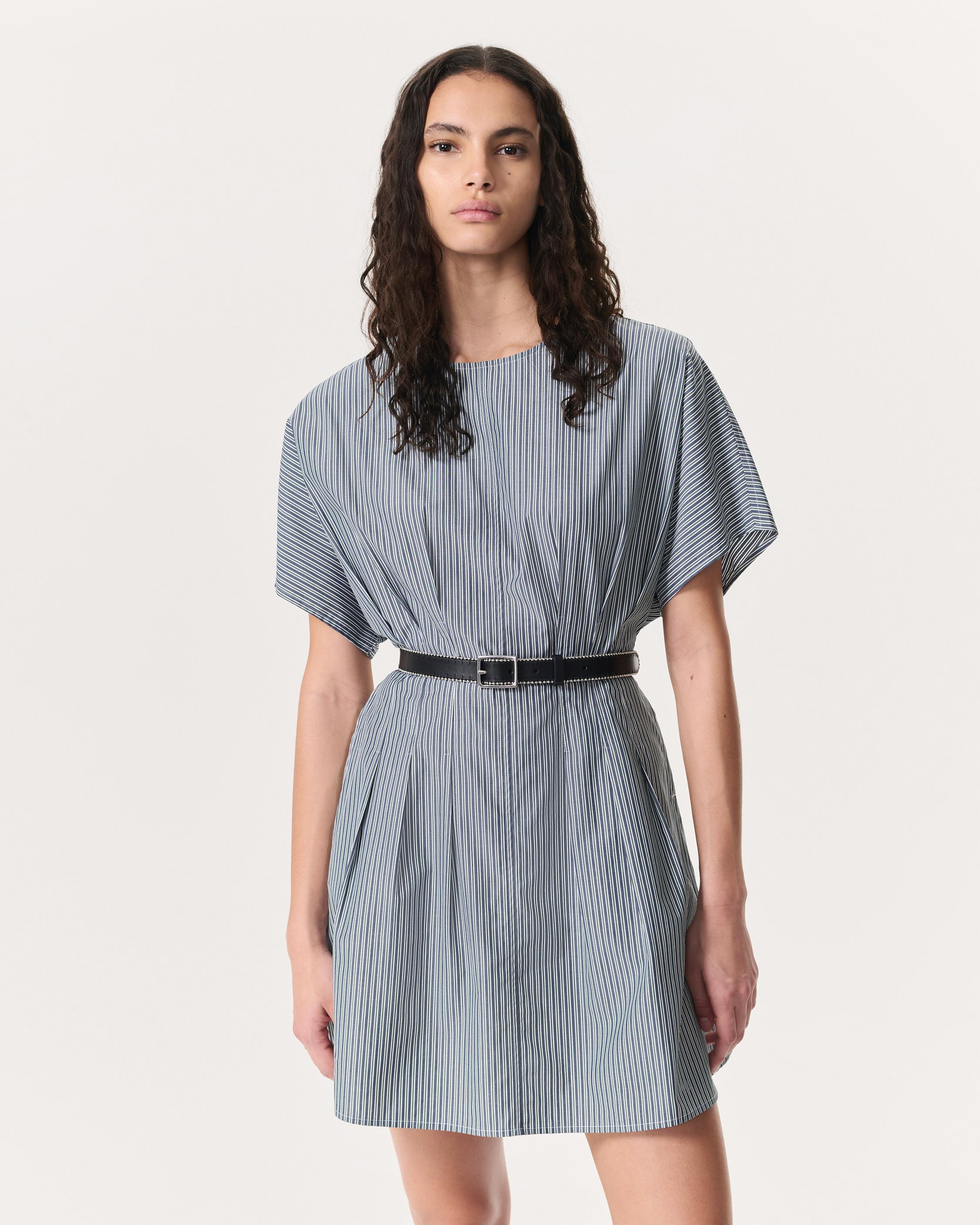 Maddie Striped Cotton Poplin Mini Dress - Black Stripe | rag & bone
