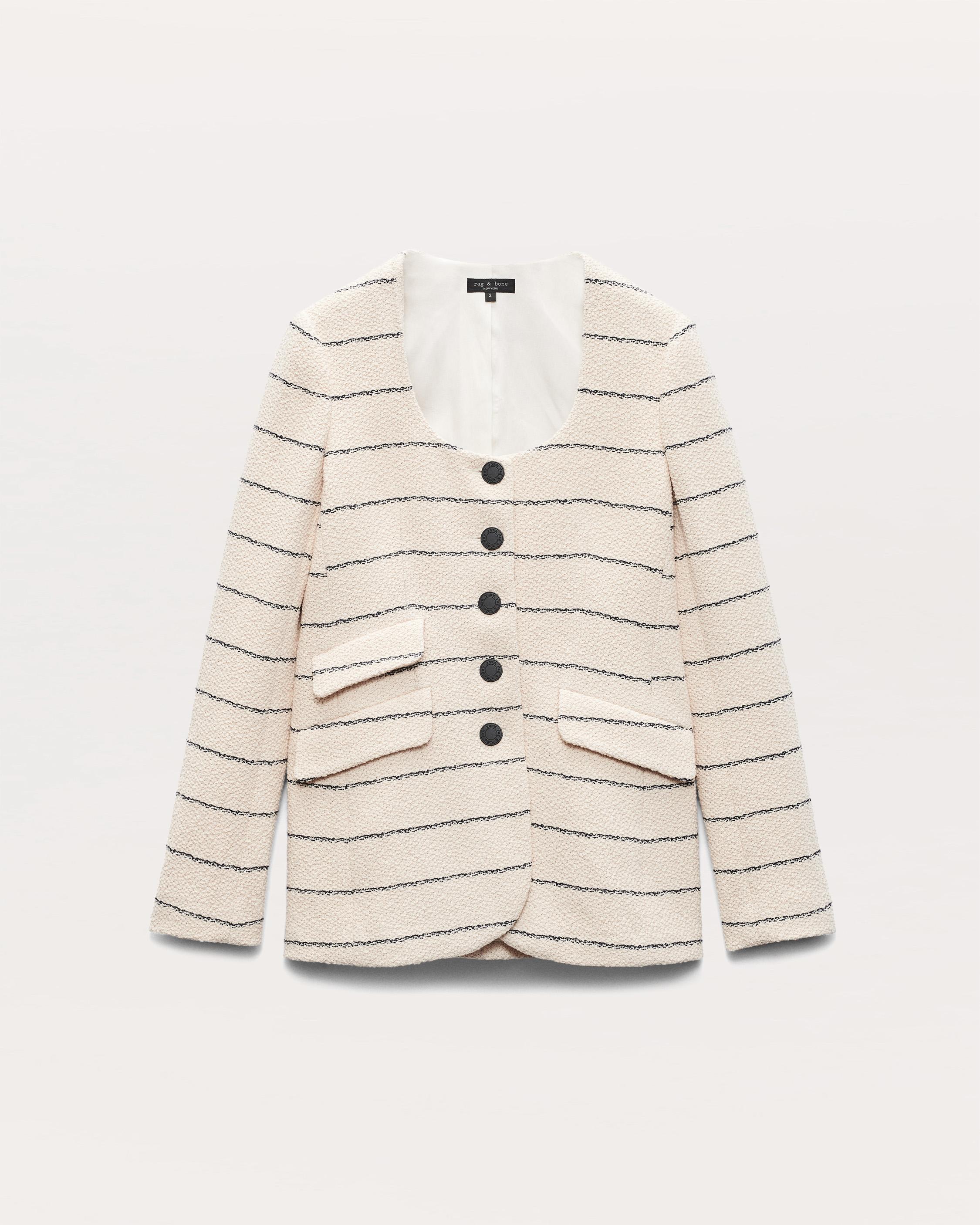 Roslyn Cotton Tweed Scoop-Neck Blazer - image 2