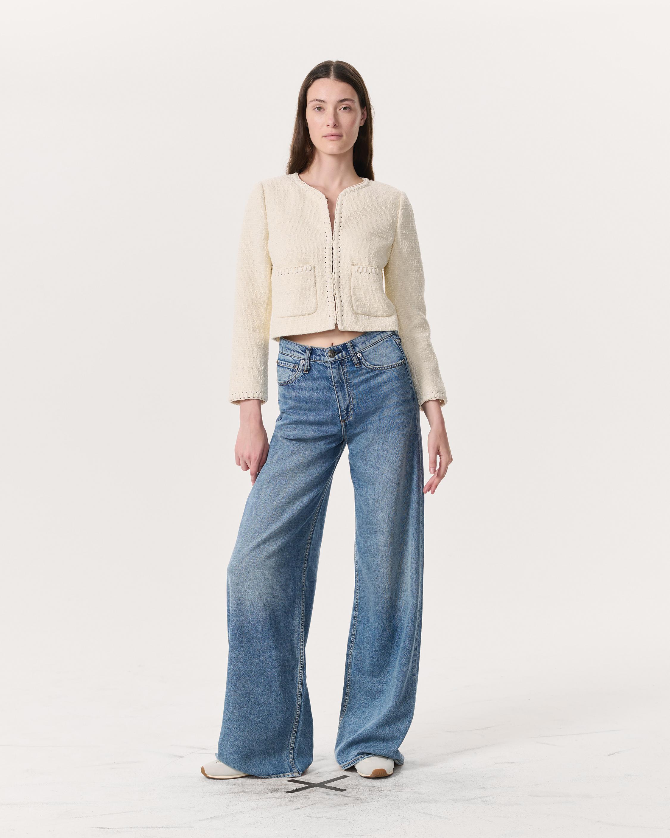 Cheyenne Whipstitch-Trimmed Tweed Lady Jacket - image 4