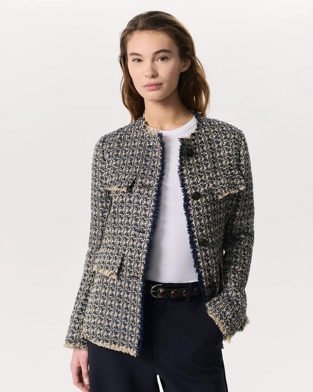 Ezra Cotton-Blend Tweed Long Blazer - Black Multi | rag & bone Ezra Cotton-Blend Tweed Long Blazer - Black Multi | rag & bone
