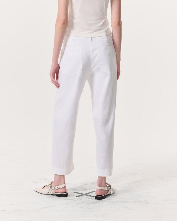 Banks Ankle-Length Linen-Blend Pants - White | rag & bone Banks Ankle-Length Linen-Blend Pants - White | rag & bone