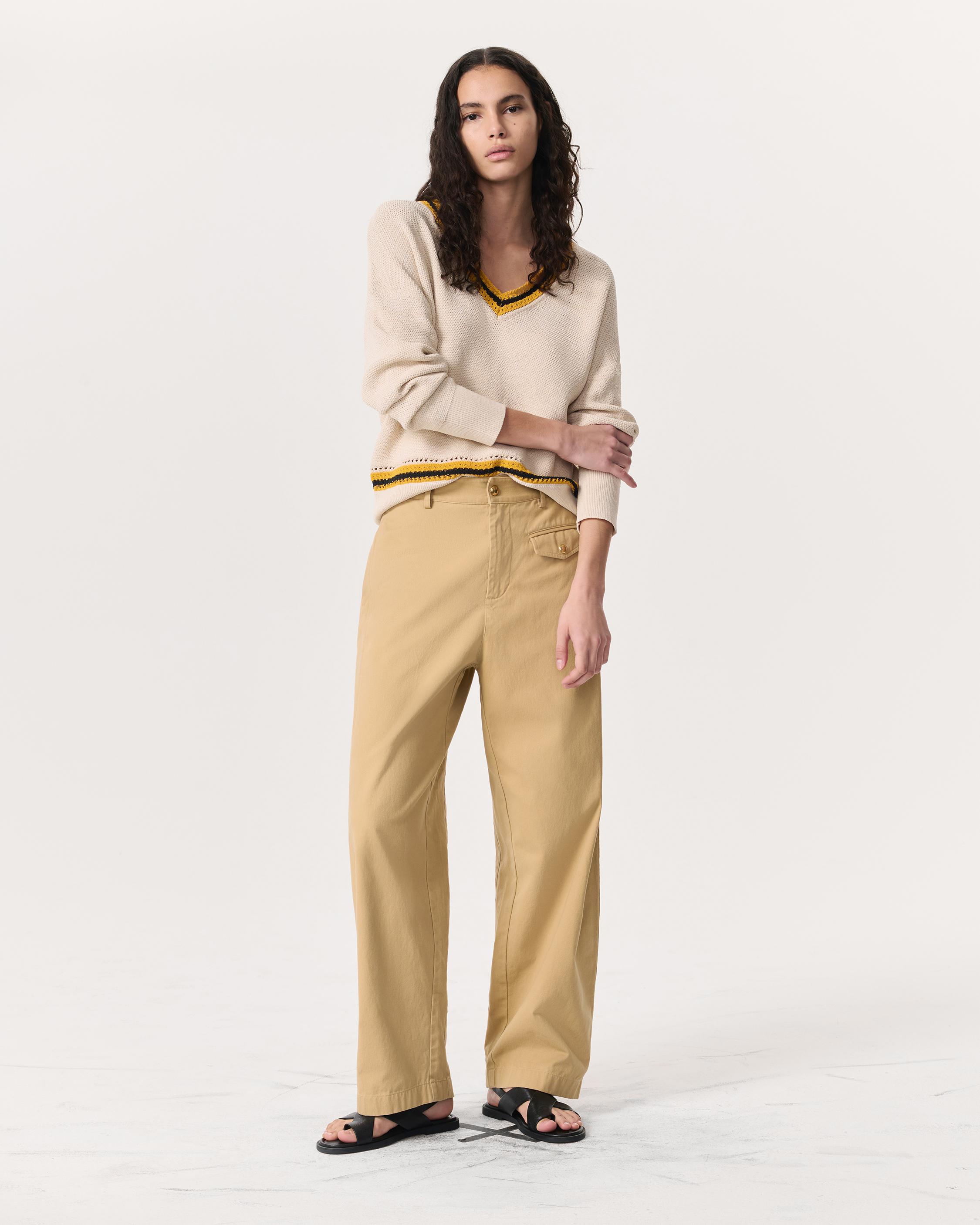 [TWN]★RAGTIME WIDE COTTON PANTS R13 Cotton-twill Wide-leg Pants | Wardrobe Icons