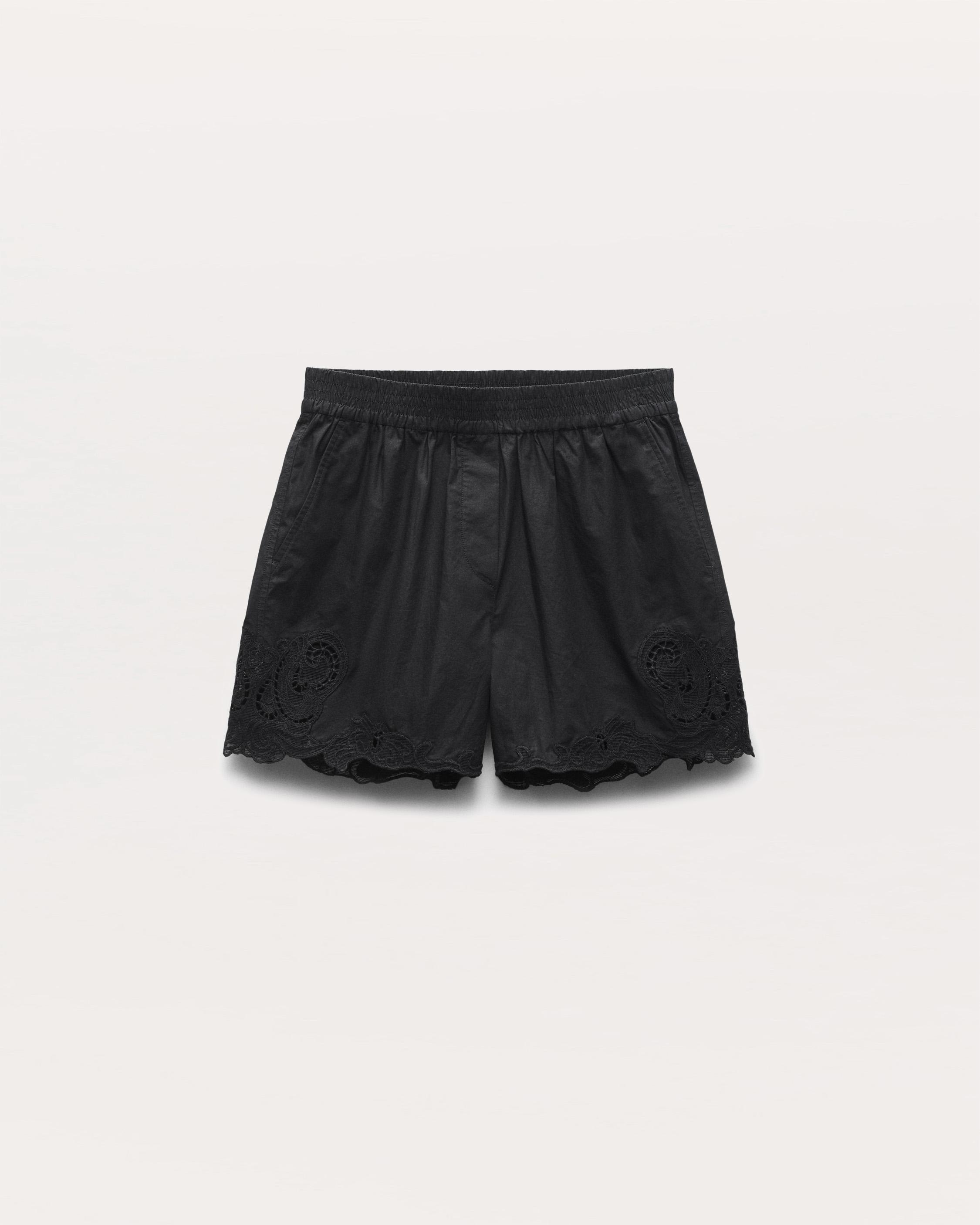 Emma Lace-Trim Poplin Shorts - image 2