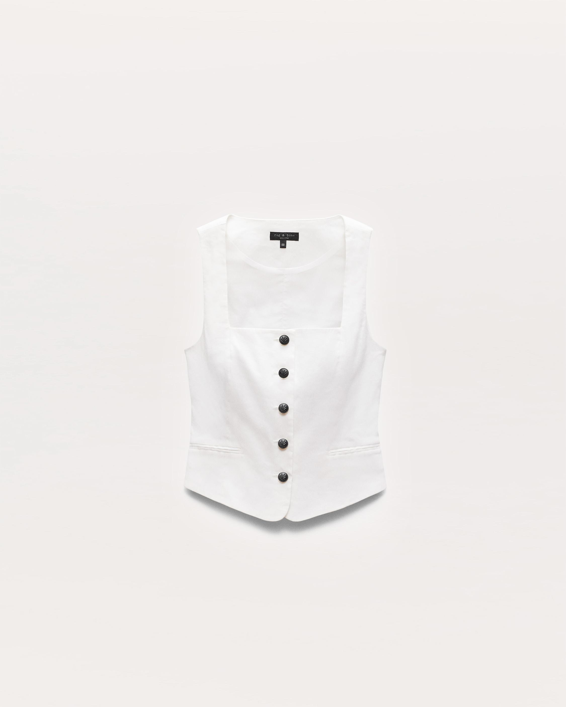 Mariana Linen-Blend Vest - image 2
