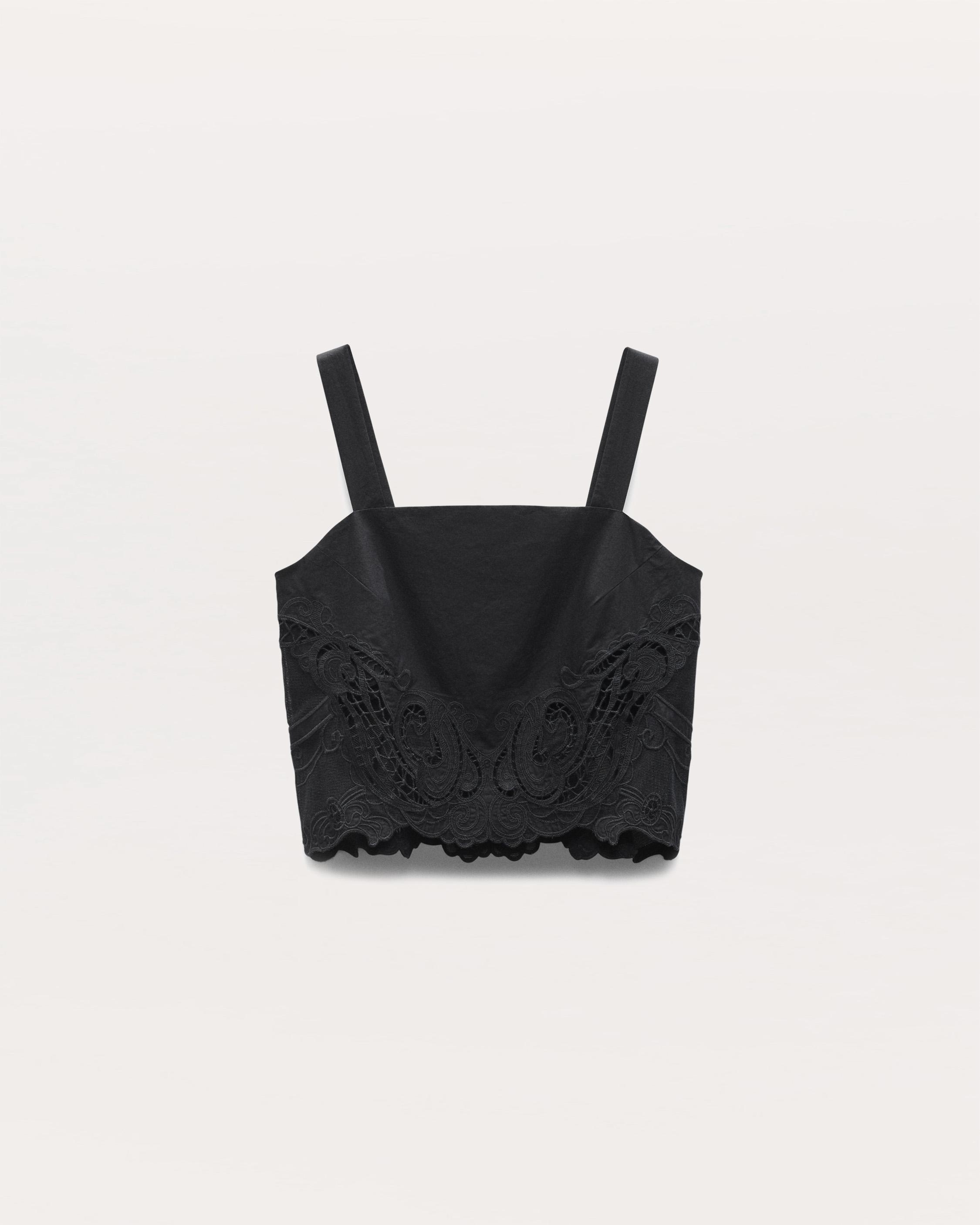 Clem Lace-Trim Poplin Tank Top image number 2