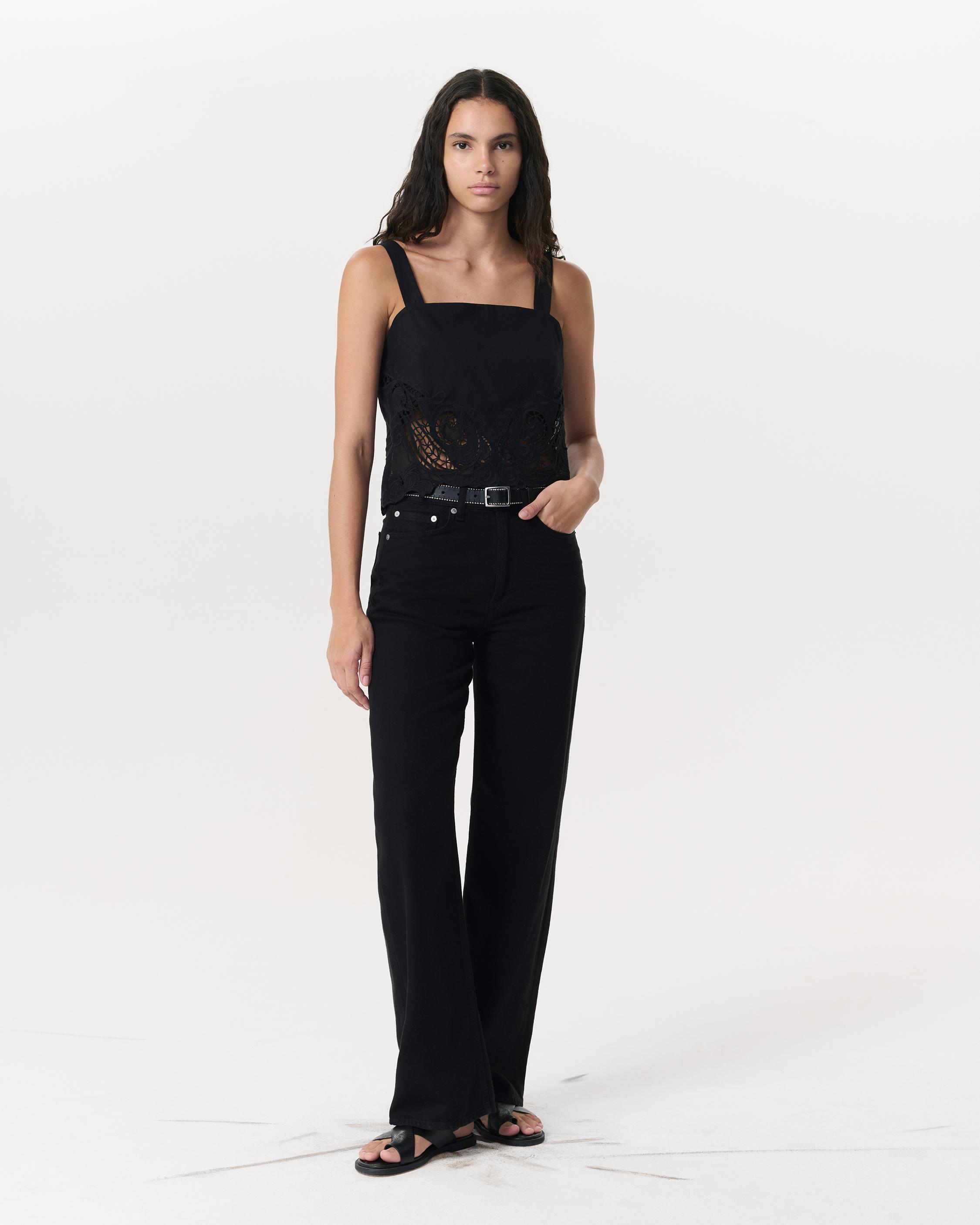 Clem Lace-Trim Poplin Tank Top image number 4