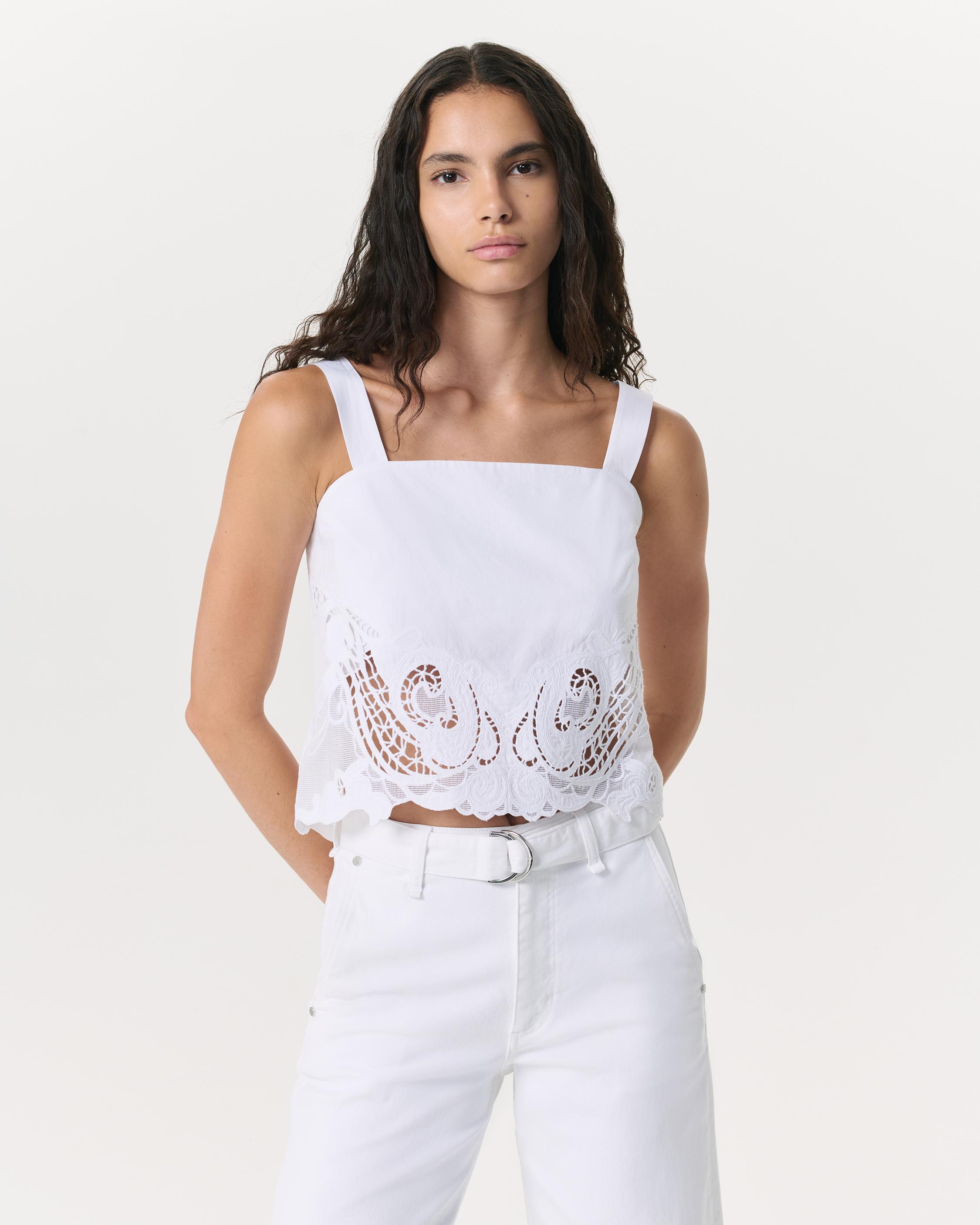Clem Lace-Trim Poplin Tank Top image number 1