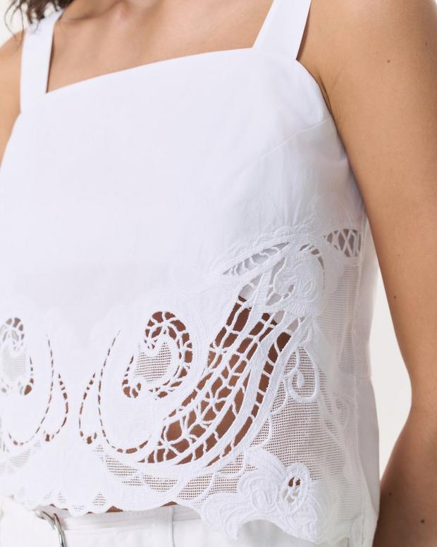 Clem Lace-Trim Poplin Tank Top - White | rag & bone Clem Lace-Trim Poplin Tank Top - White | rag & bone