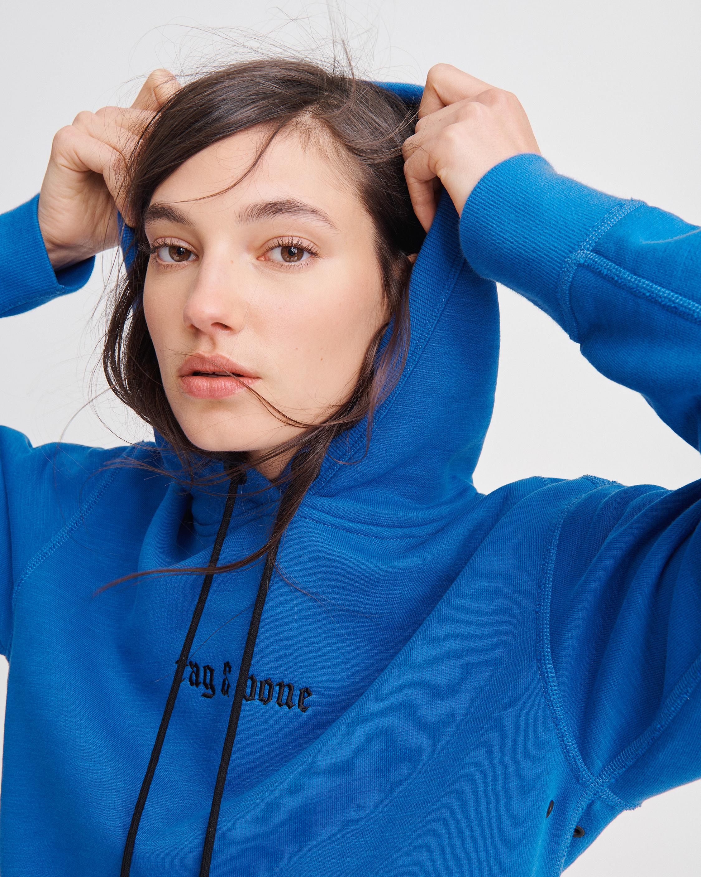 Bright blue store hoodie womens