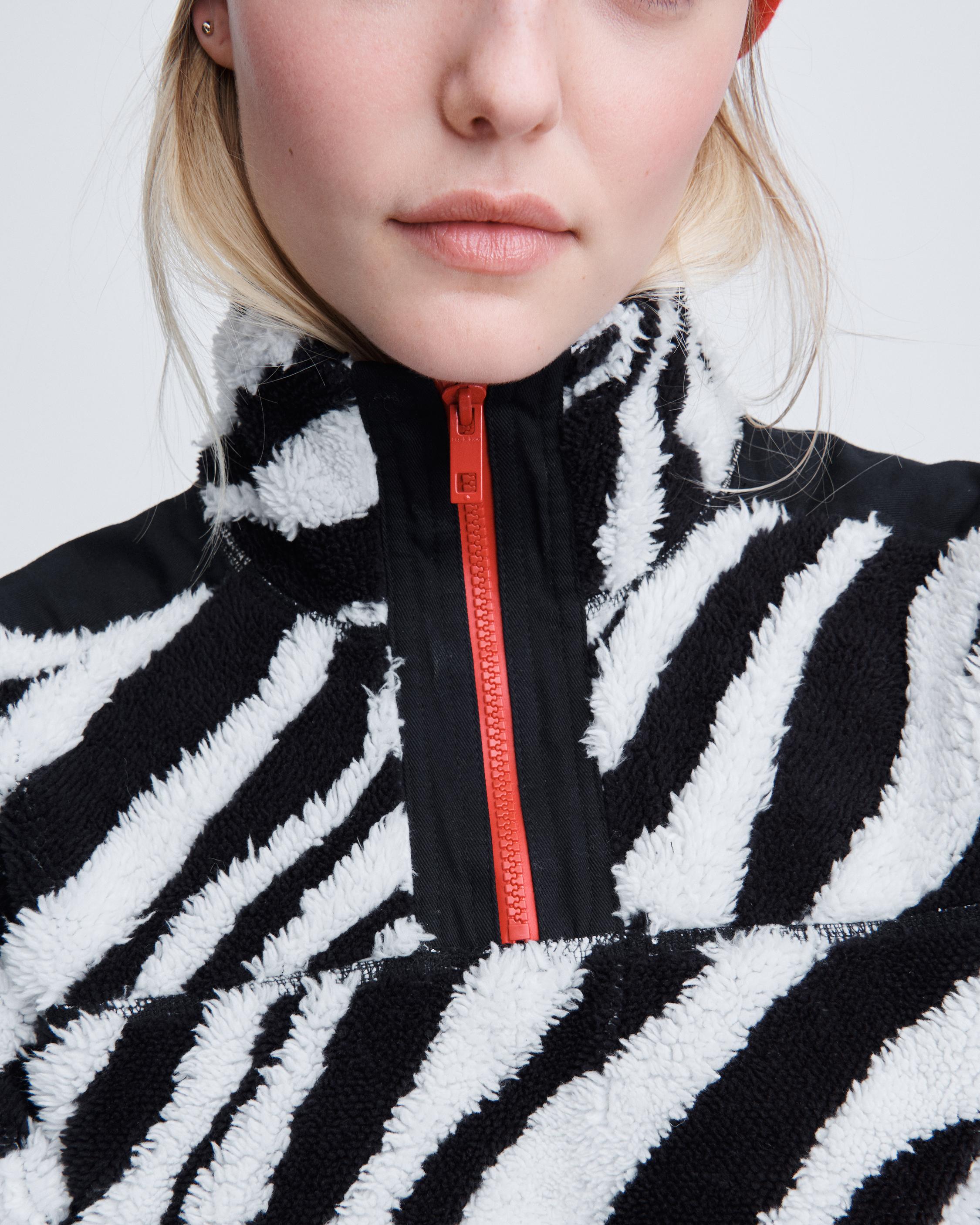 Zebra Print Sherpa Half-Zip Pullover for Women | rag & bone