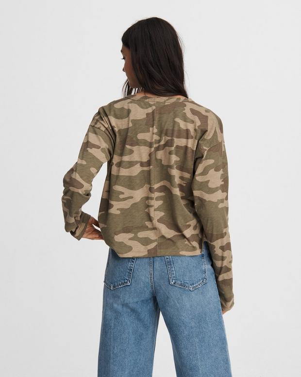 CROPPED CAMO COTTON LONG SLEEVE image number 2