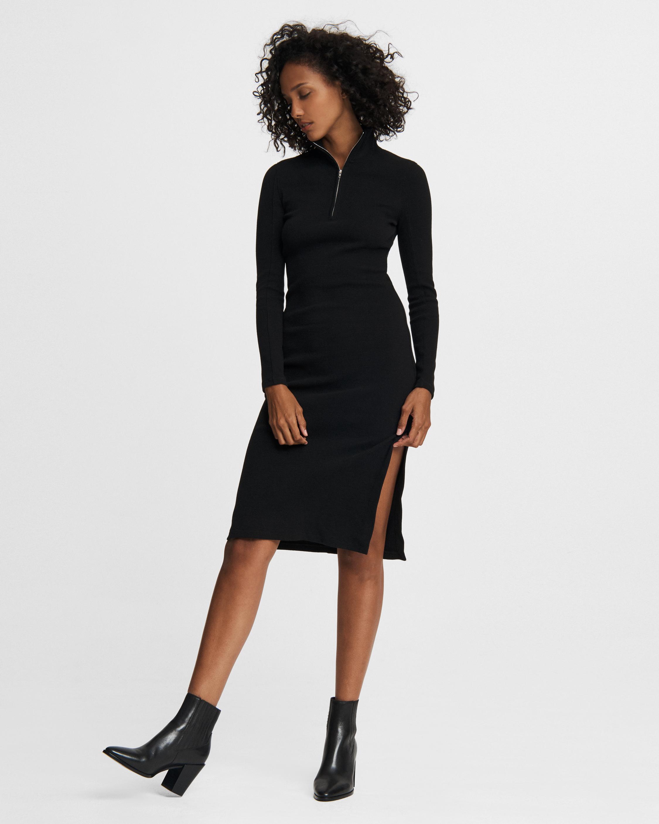 Laila Zip Midi Dress - Black | rag & bone