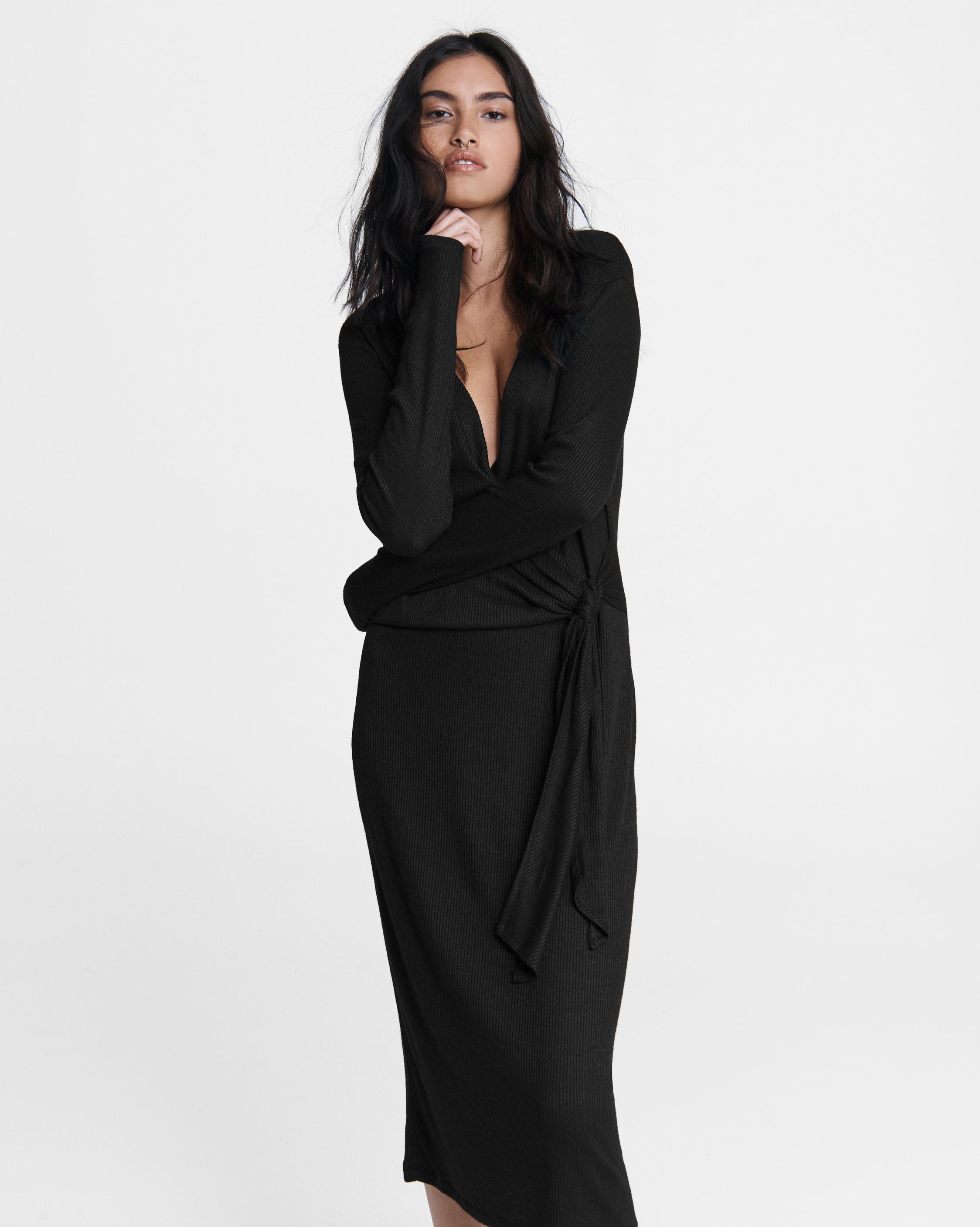 Knit Rib Tie Midi Dress rag bone