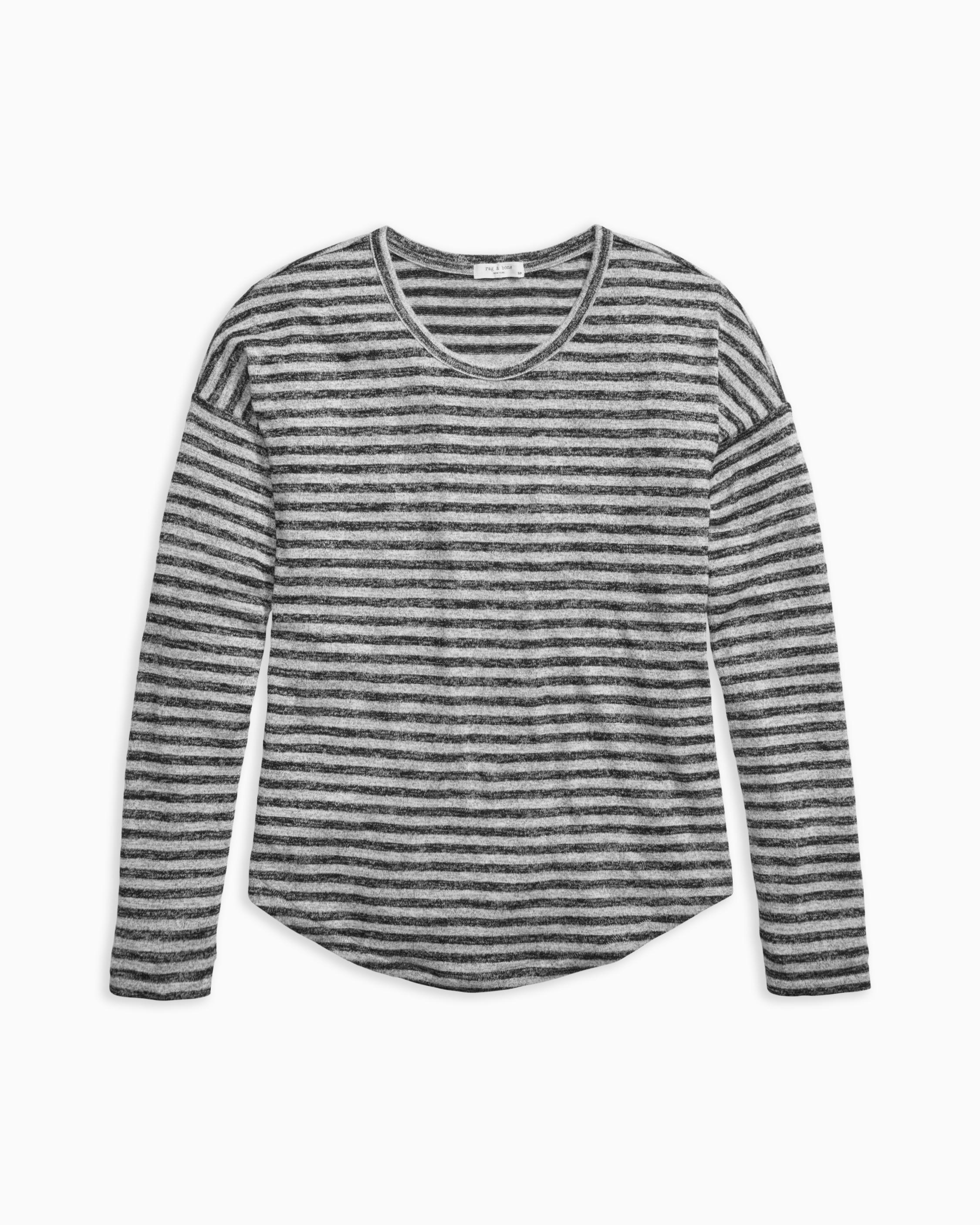 Crinkle Knit Striped Long-Sleeve Top - Women - Ready-to-Wear