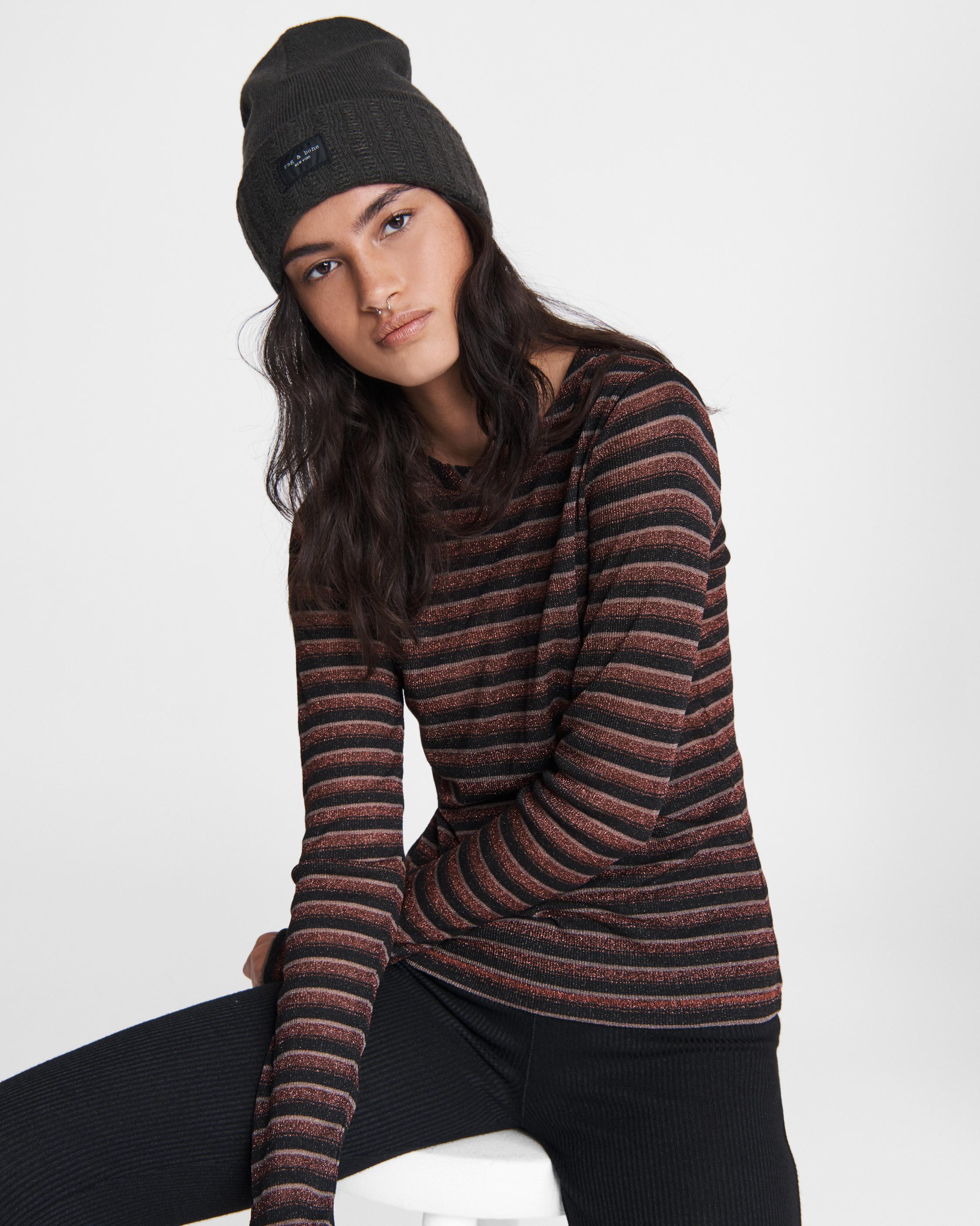 Striped Metallic Lurex Long Sleeve | rag & bone