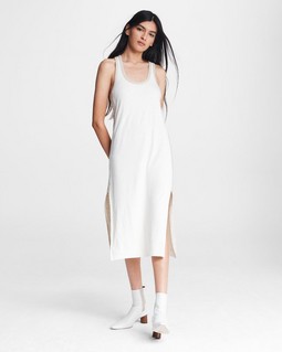 Summer Linen Tank Midi Dress image number 1