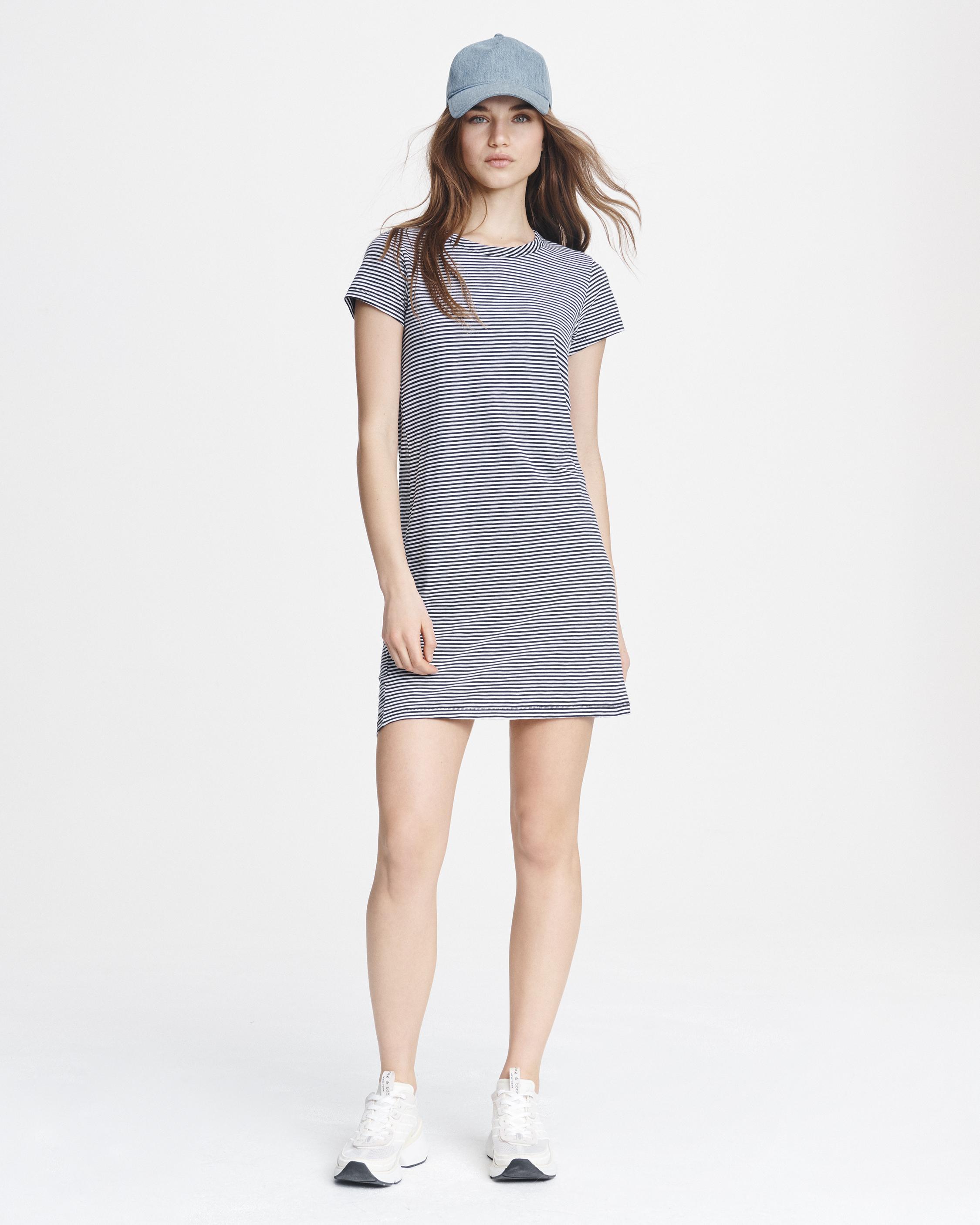 Short Sleeve Striped T Shirt Dress rag bone