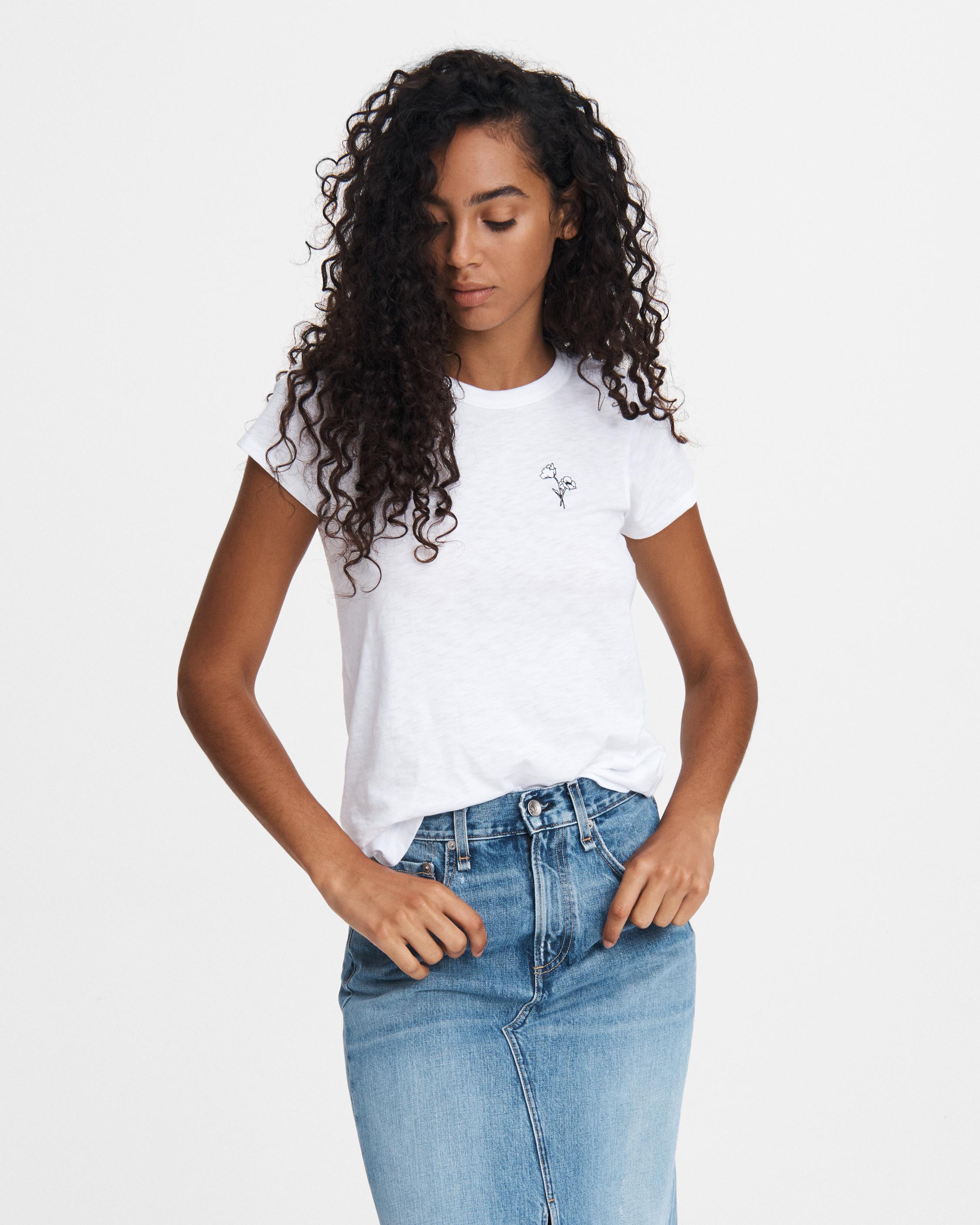 Flower Graphic Tee Shirt - White