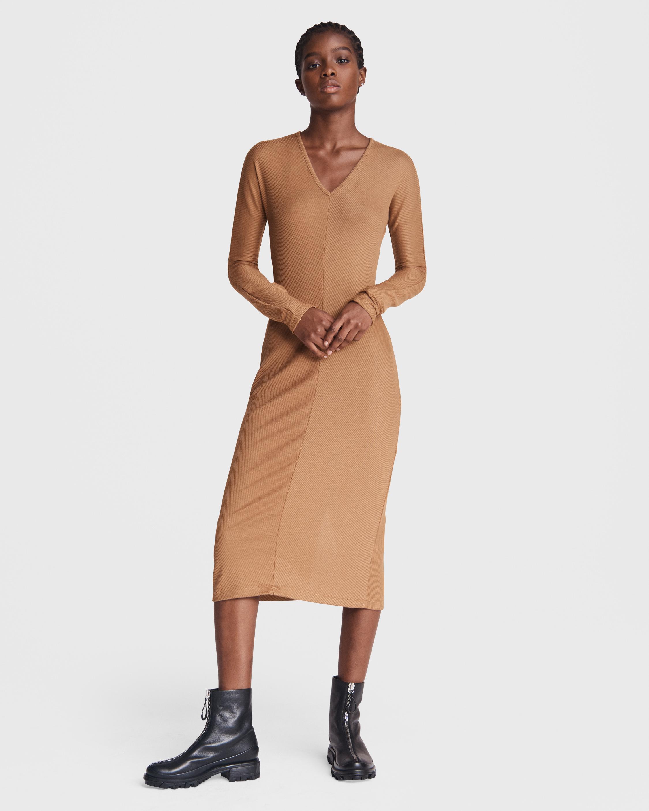 The Bias Rib Midi Dress rag bone