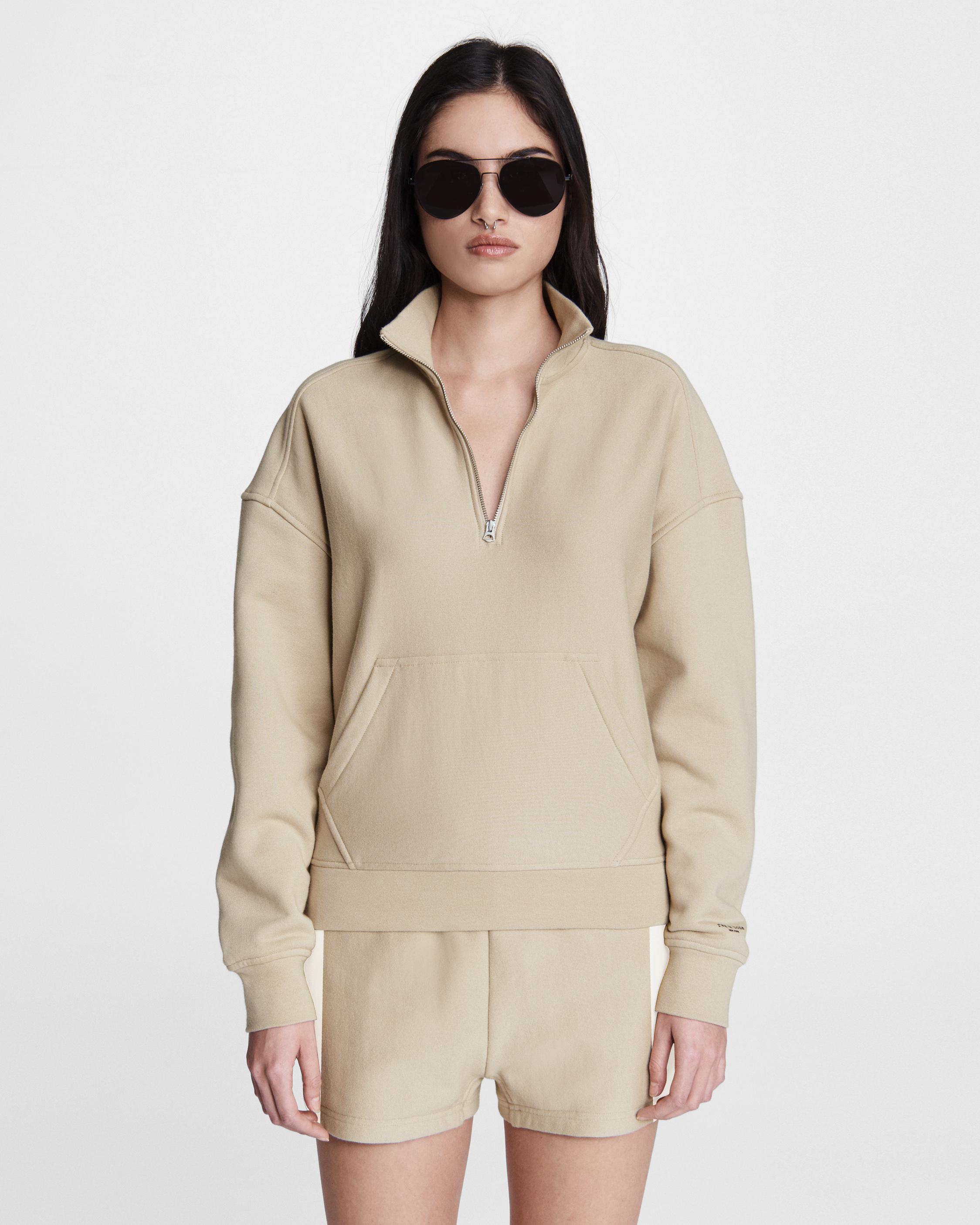 City Half Zip Terry Pullover - Warm Khaki | rag & bone